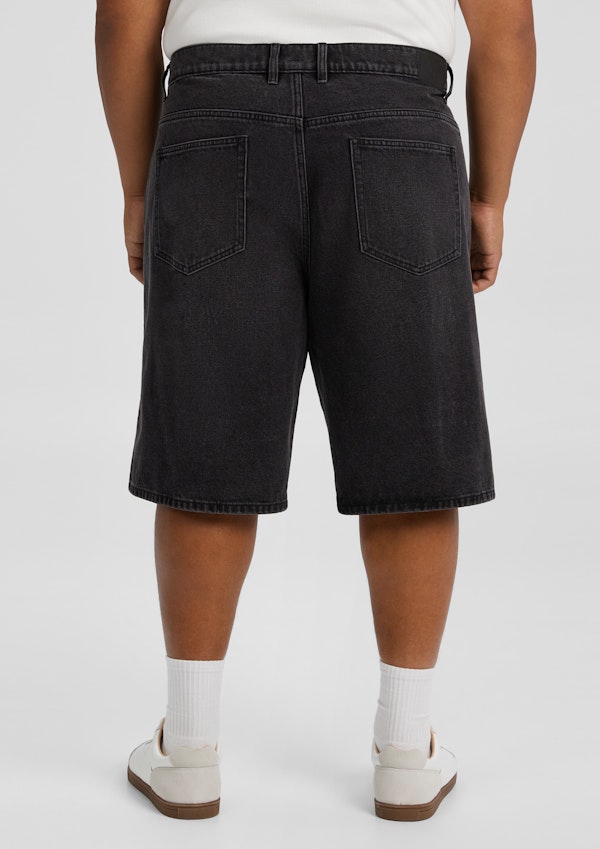 Washed Black Jake Baggy Denim Short