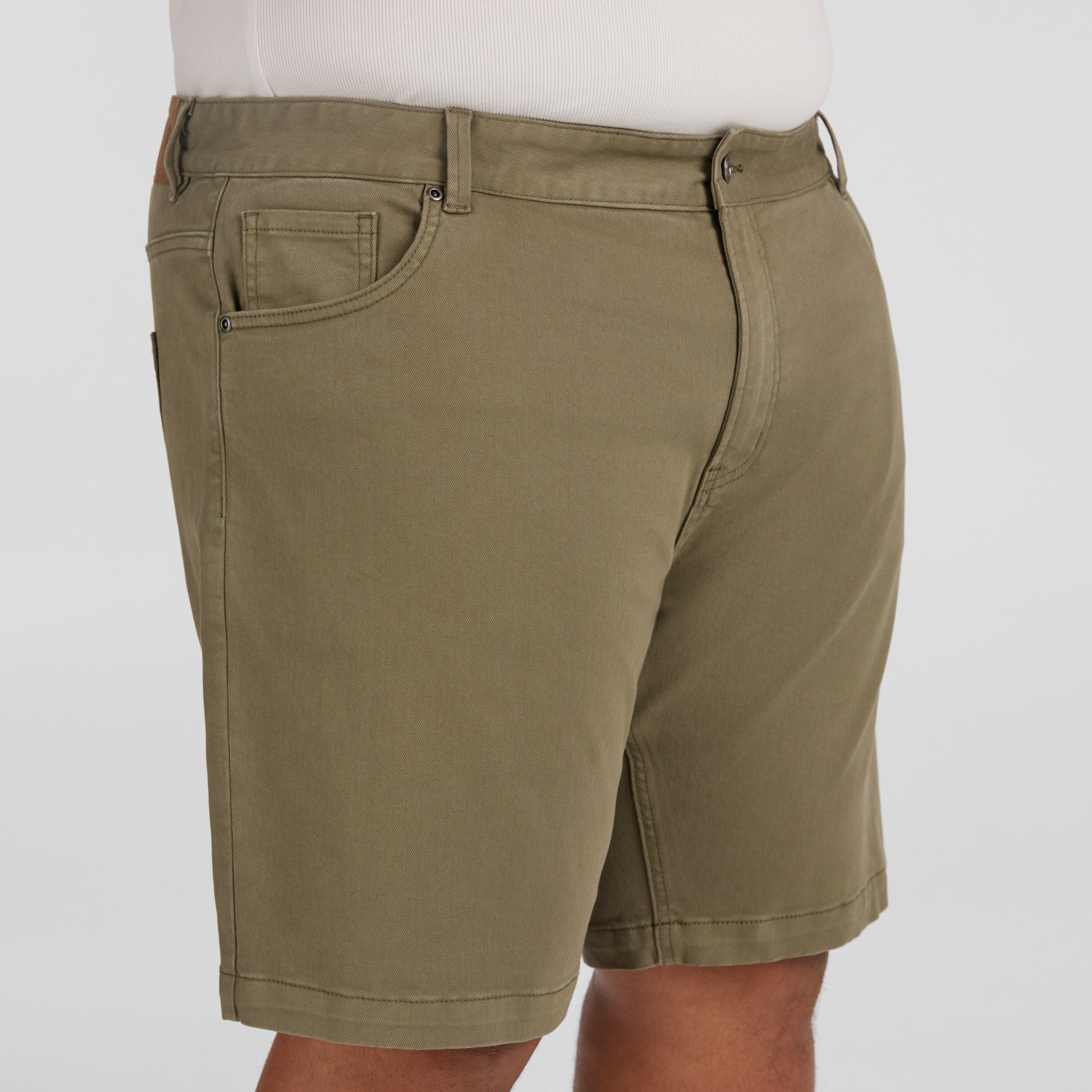 Khaki Baxter Slim Denim Short
