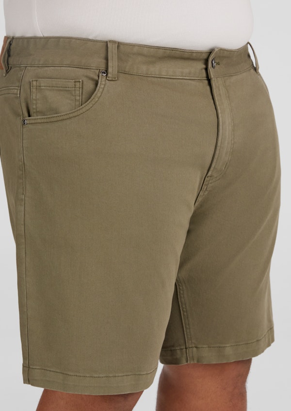 Khaki Baxter Slim Denim Short