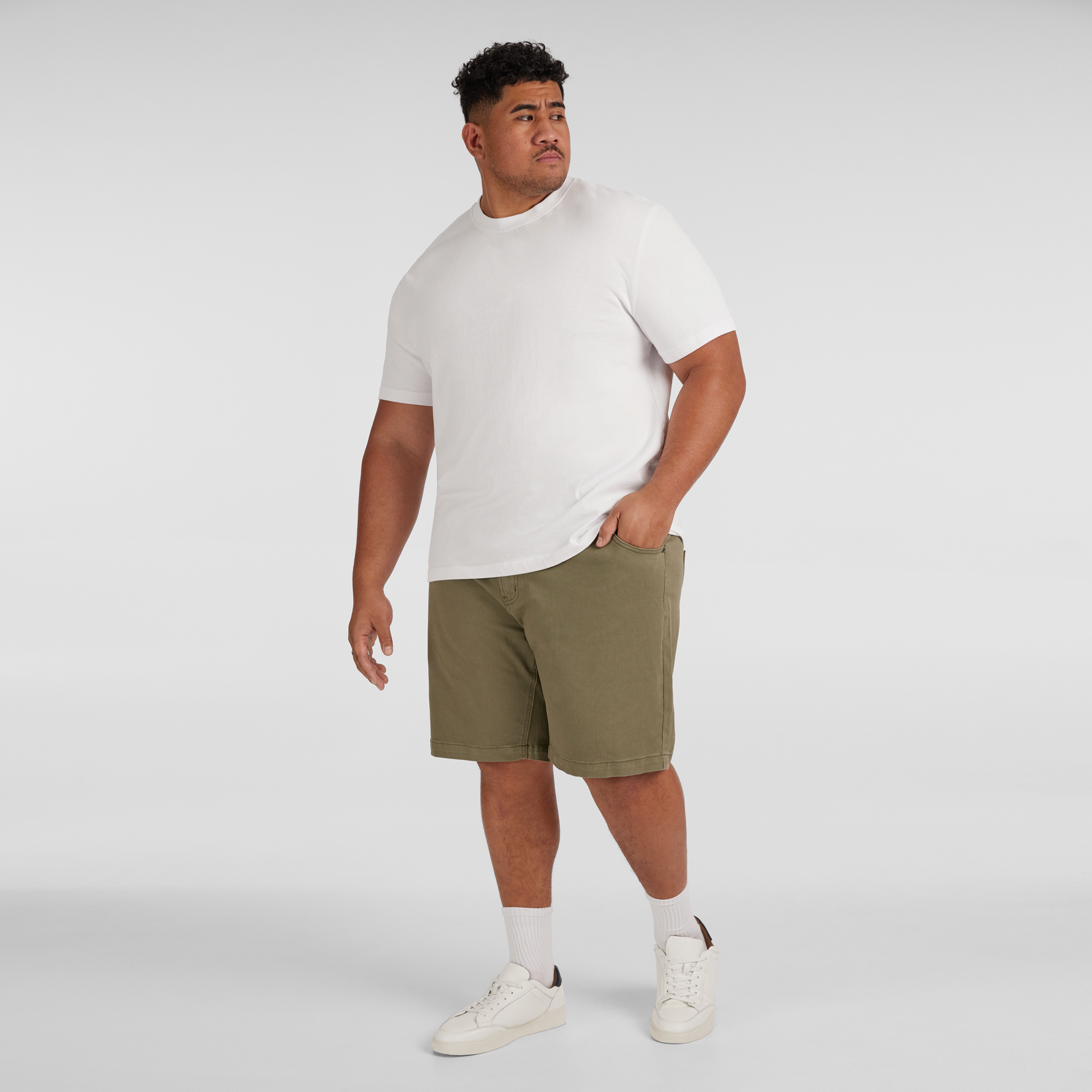 Khaki Baxter Slim Denim Short