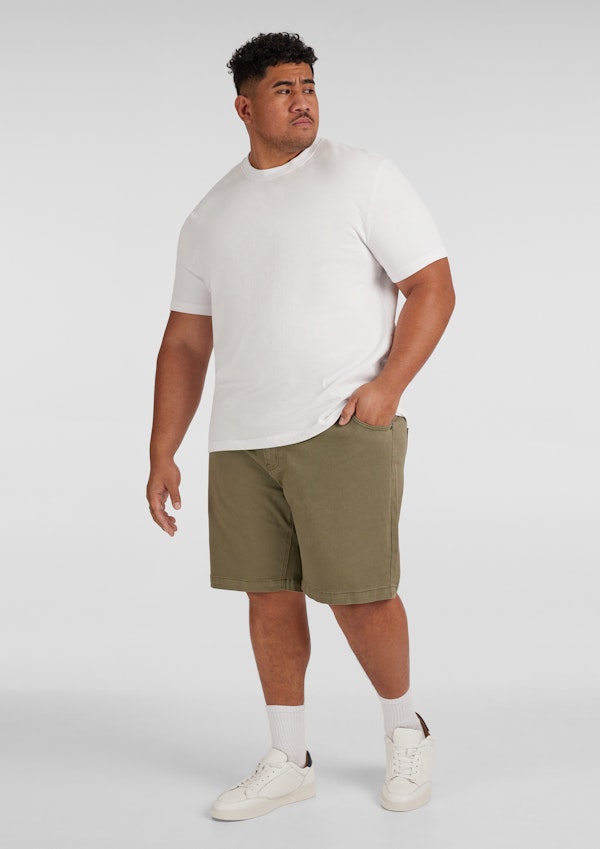 Khaki Baxter Slim Denim Short