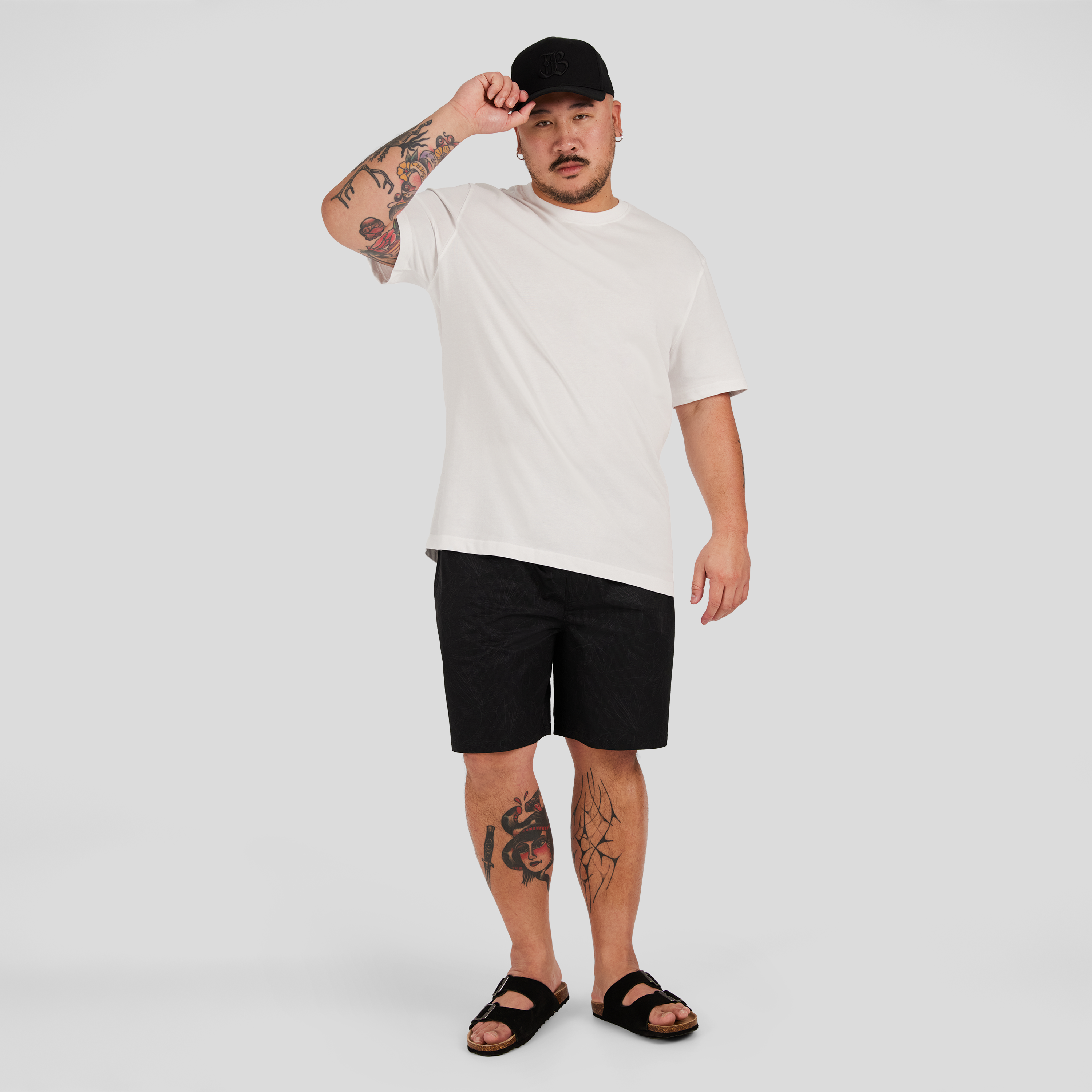 Black Keyline Seersucker Swim Short