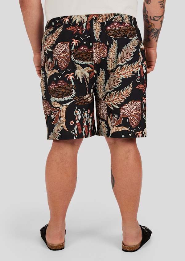 Black Island Life Print Swim Short