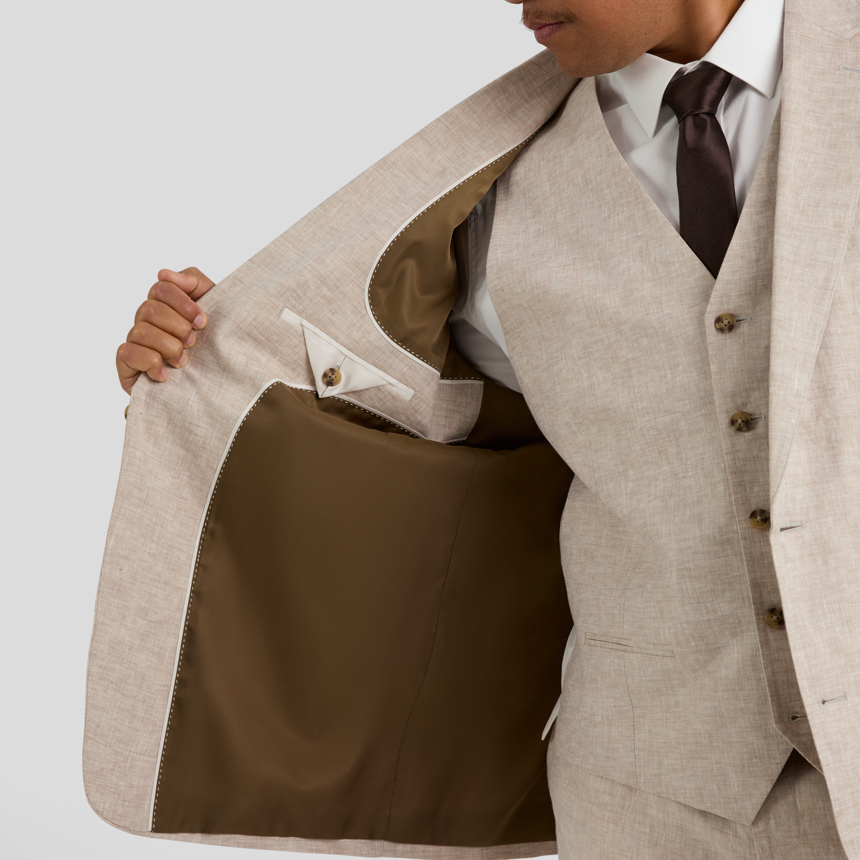 Natural Matteo Linen Suit Jacket