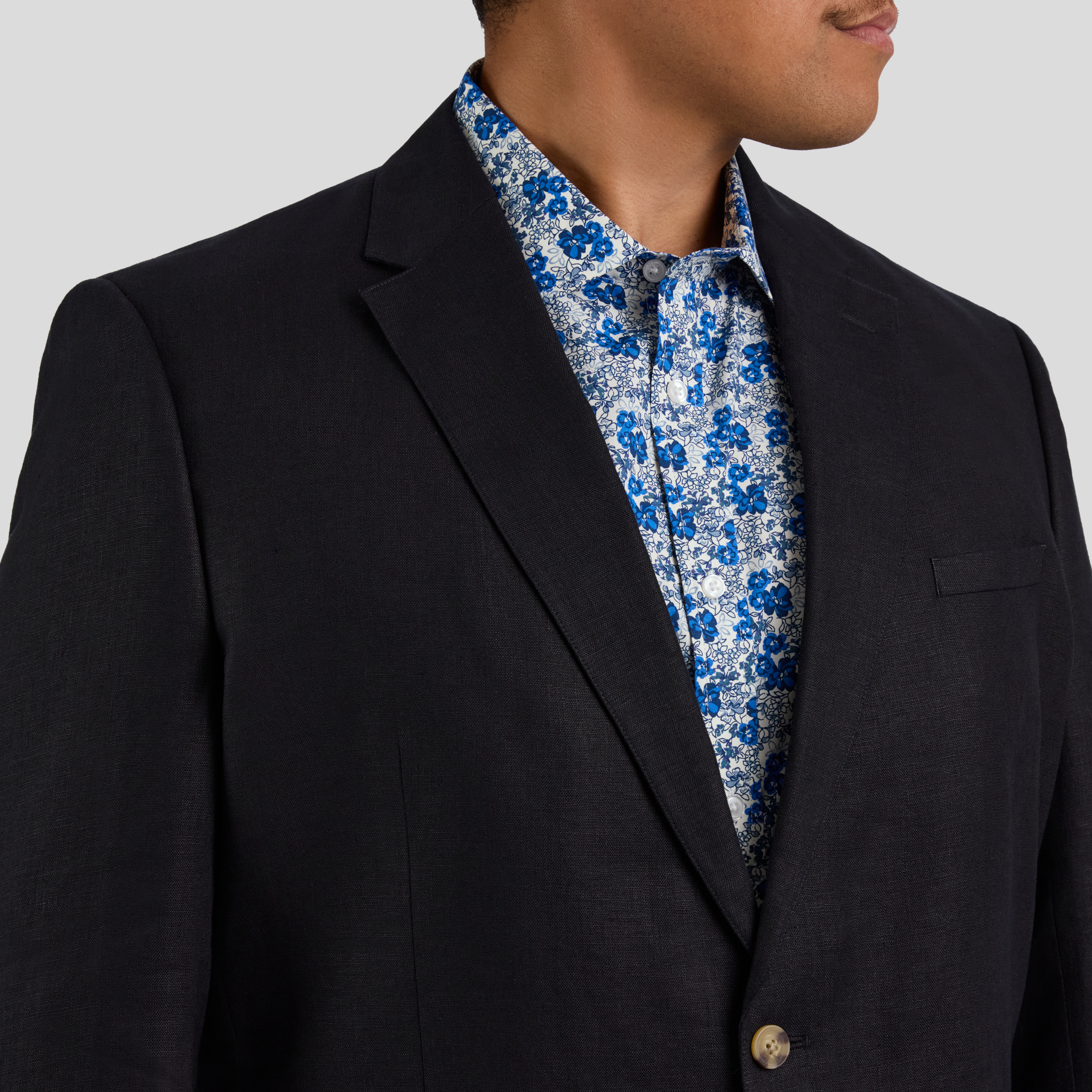 Navy Matteo Linen Suit Jacket