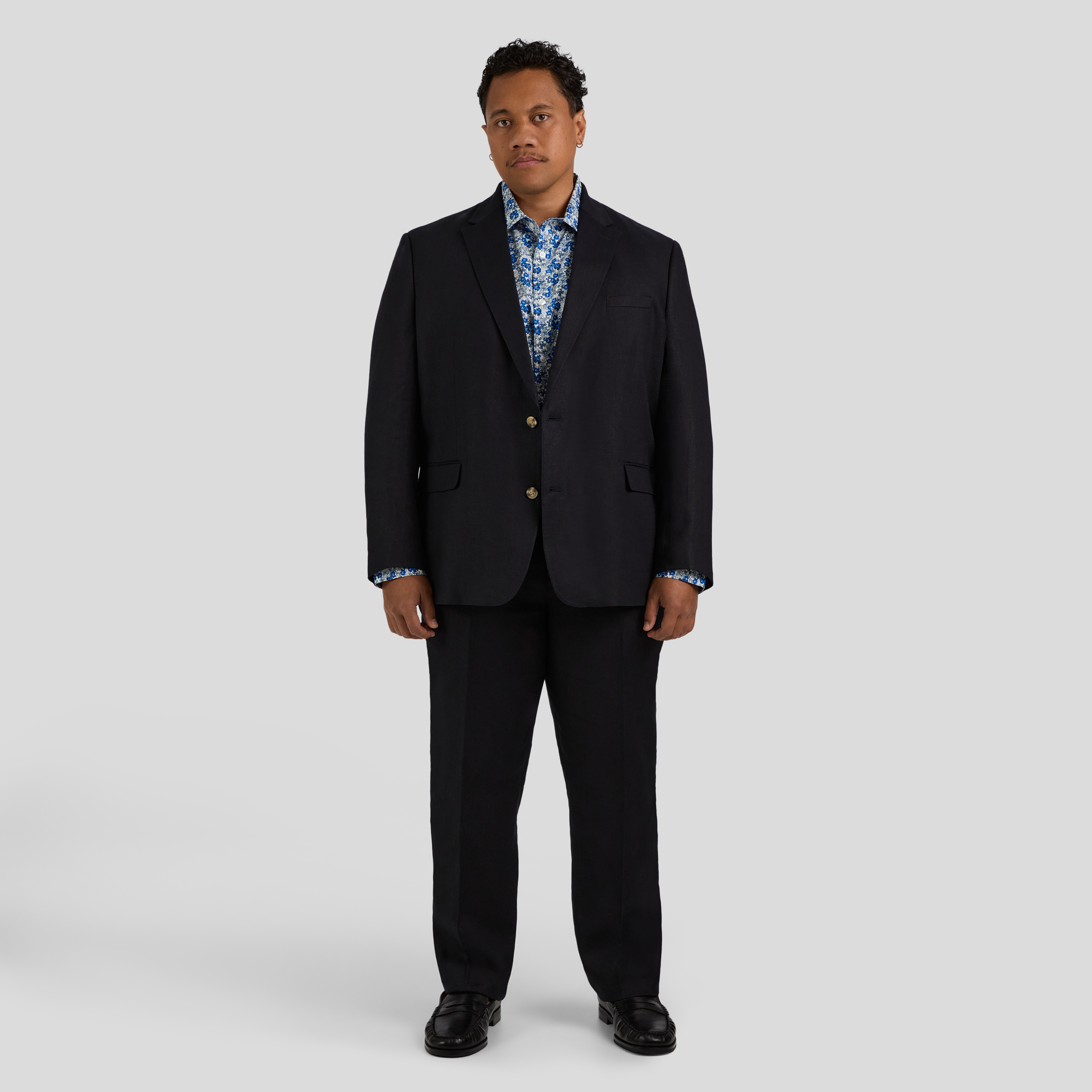 Navy Matteo Linen Suit Jacket