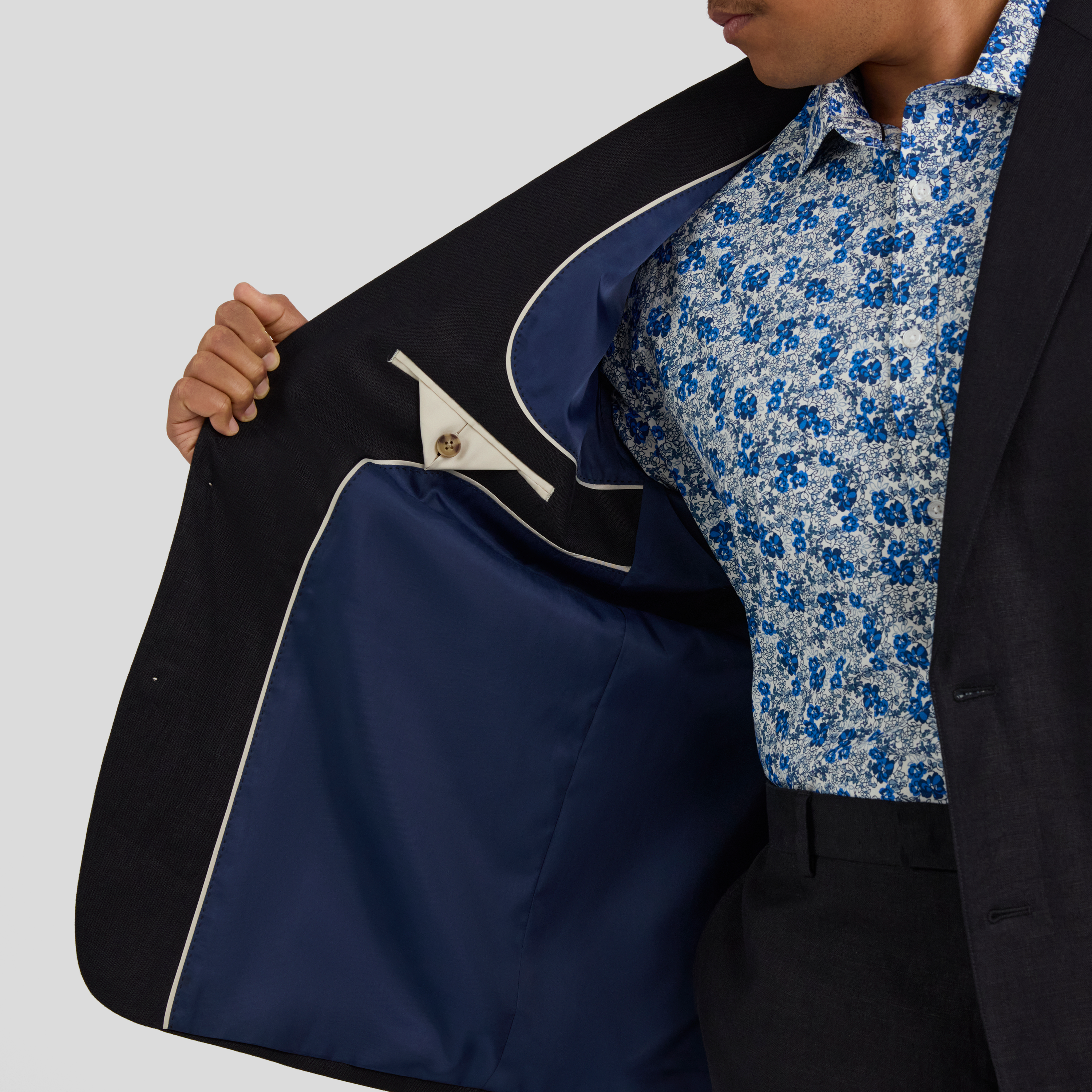 Navy Matteo Linen Suit Jacket