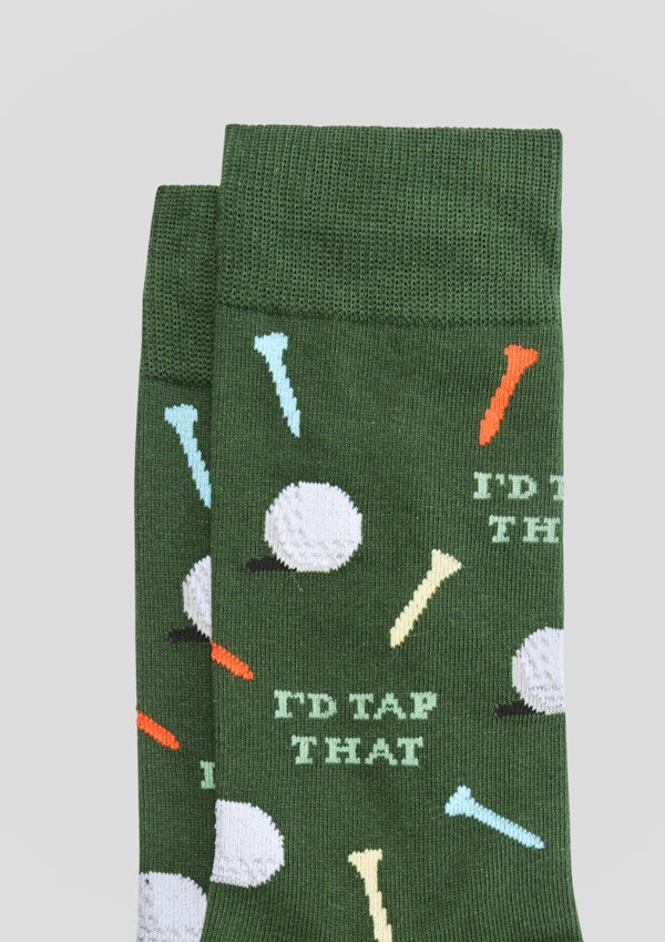 Green Golf Fancy Sock