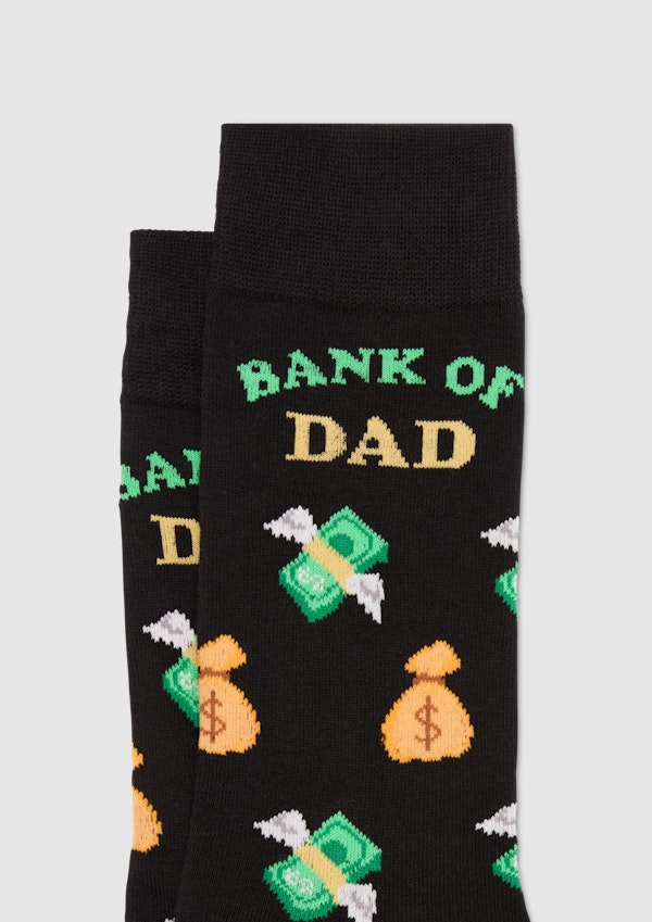 Black Bank Of Dad Fancy Sock