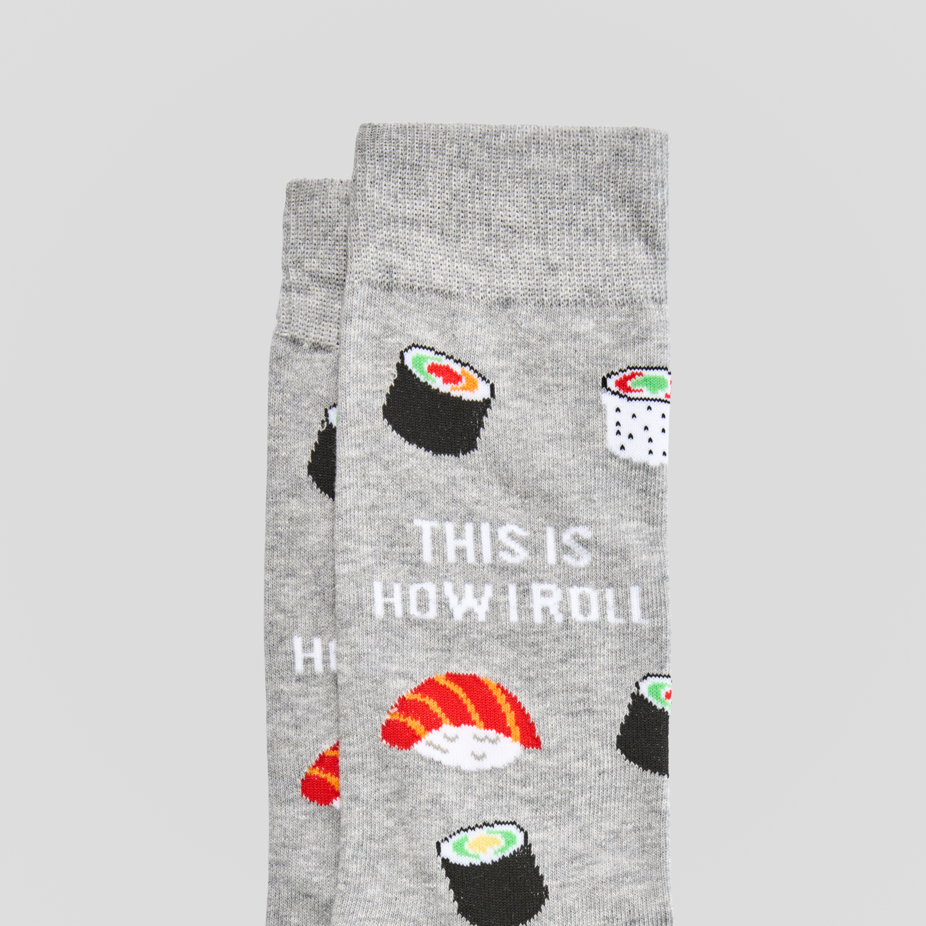 Grey Marle Sushi Roll Fancy Sock