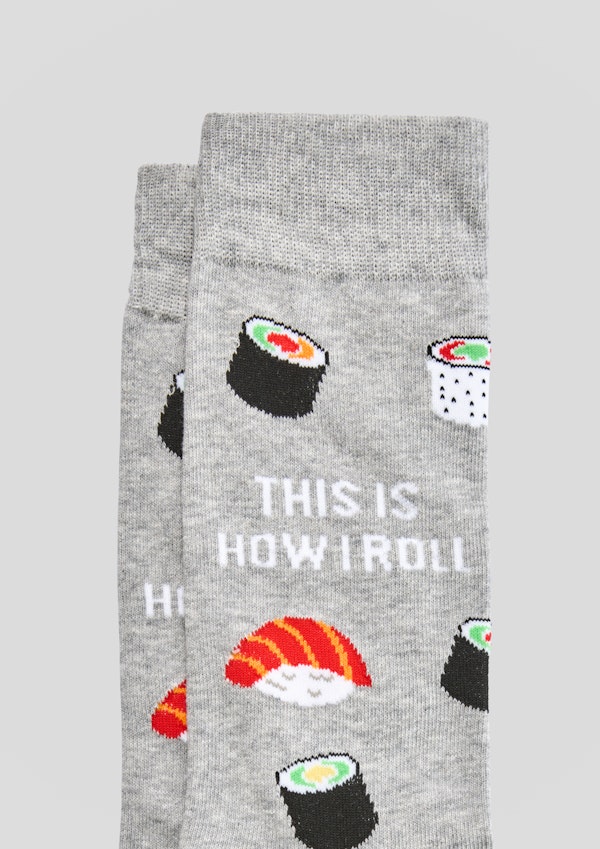 Grey Marle Sushi Roll Fancy Sock