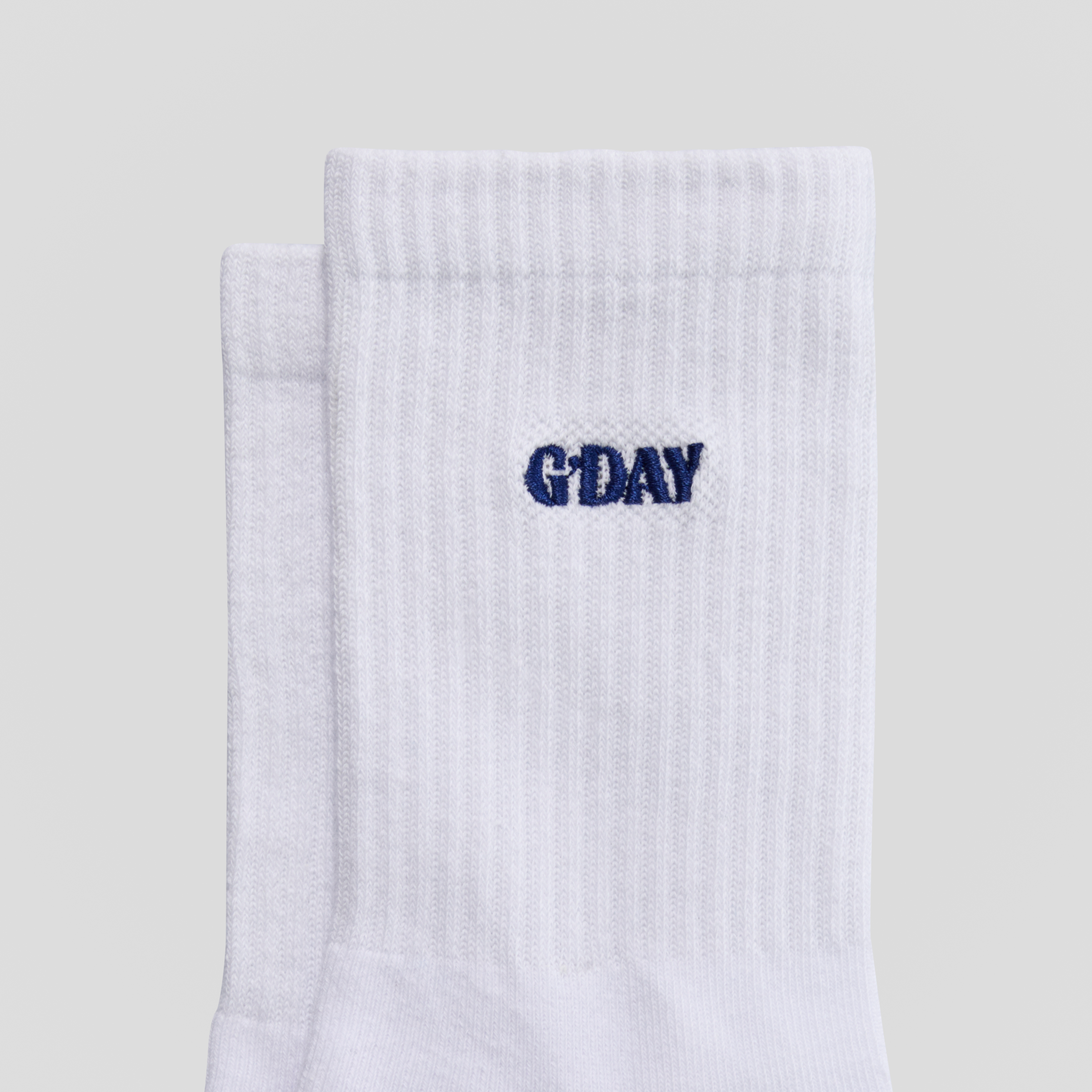 White G'day Ribbed Sock