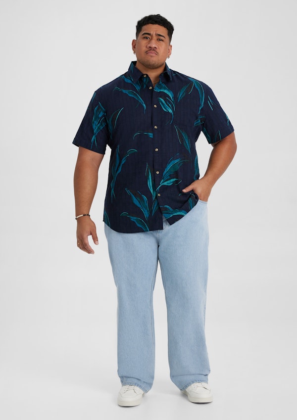 Dark Blue Montpellier Print Shirt