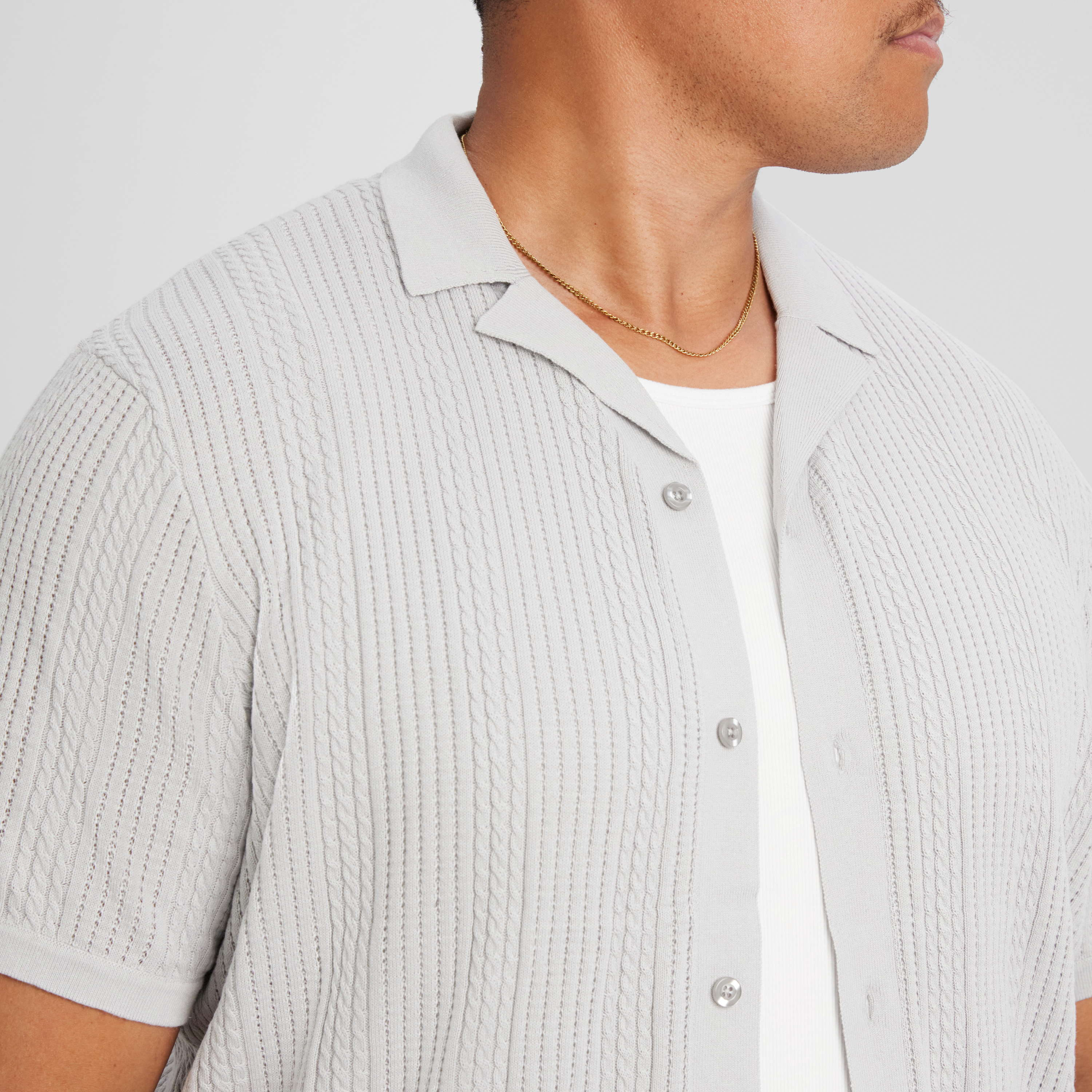 Cool Grey Palma Relaxed Knit Shirt