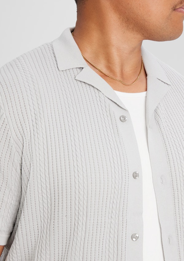 Cool Grey Palma Relaxed Knit Shirt