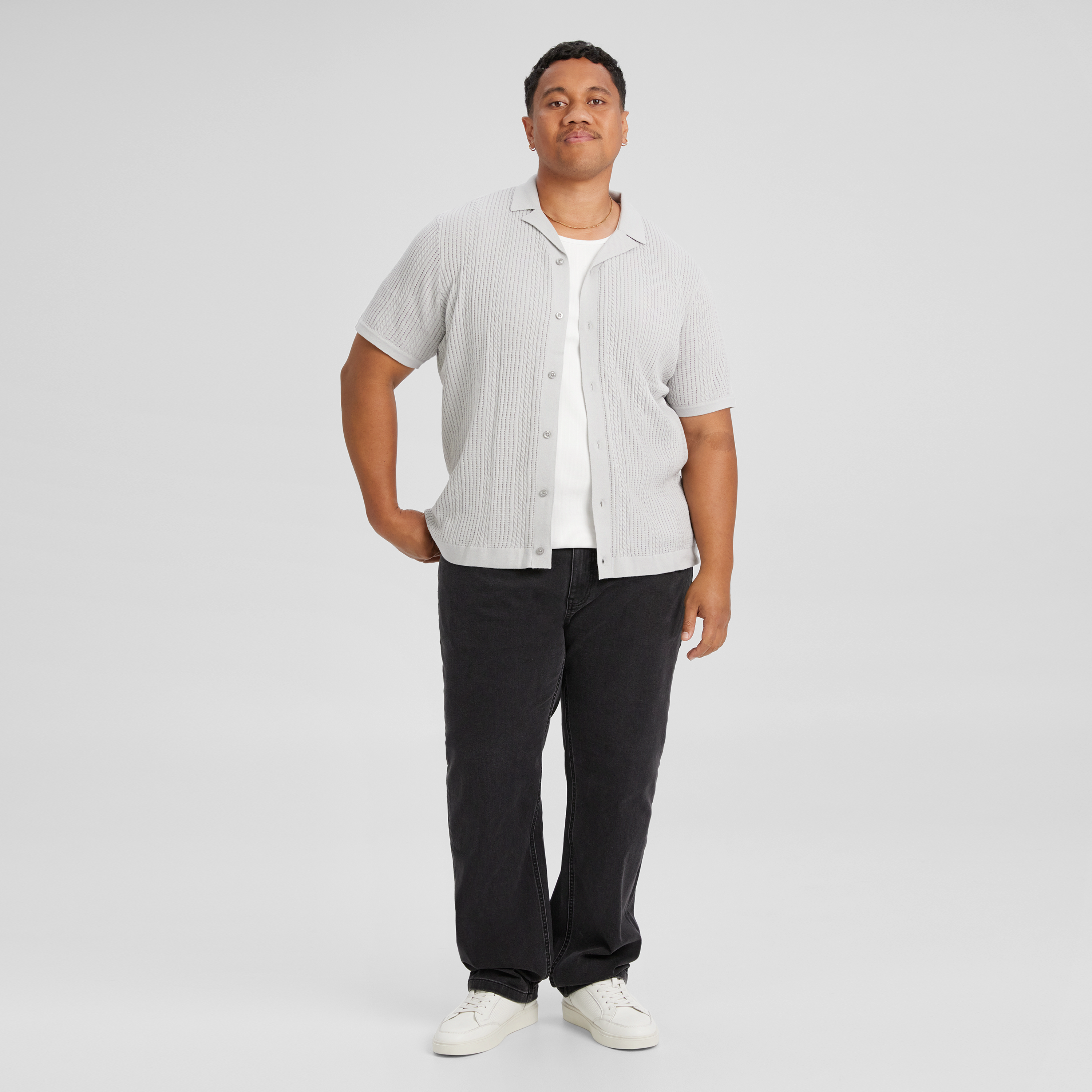 Cool Grey Palma Relaxed Knit Shirt