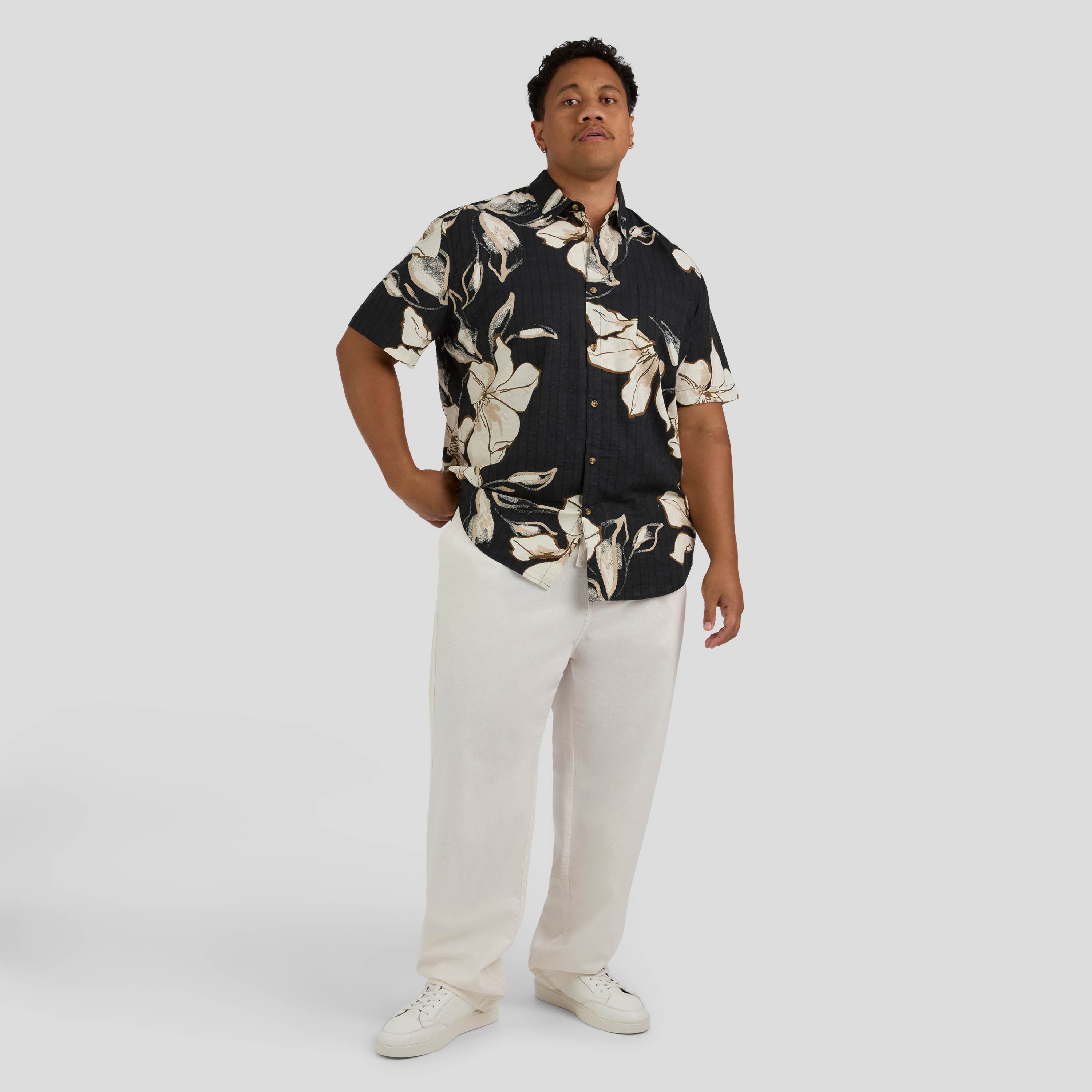 Dark Navy Malta Print Shirt