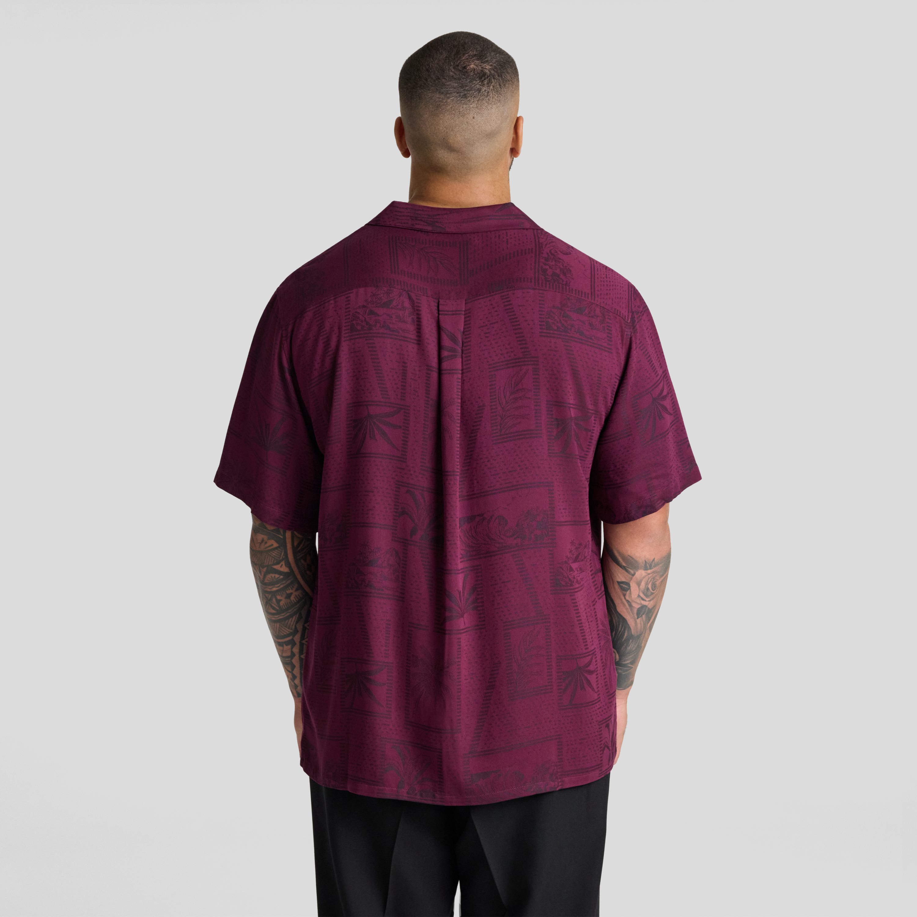 Burgundy Basque Relaxed Fit Shirt