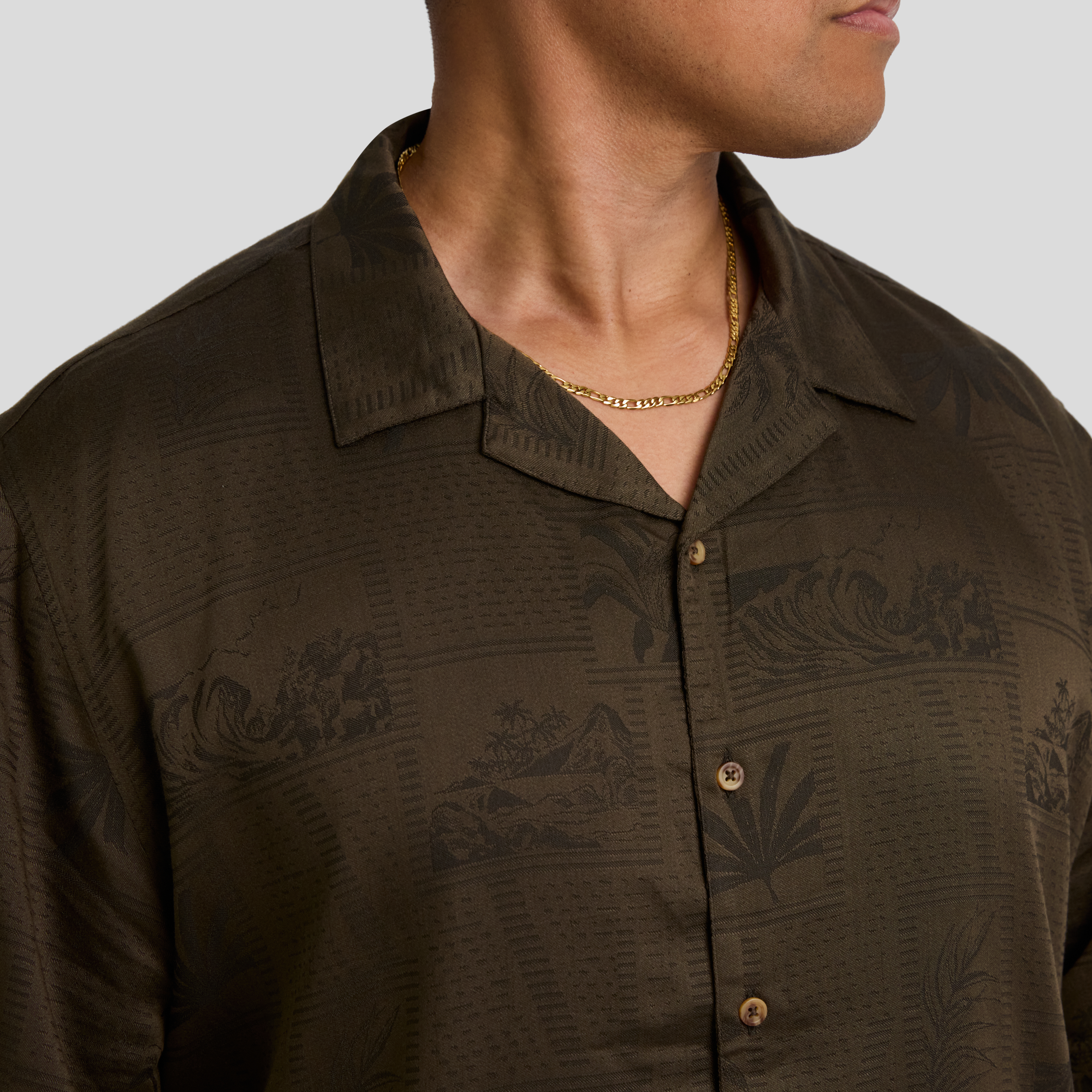 Dark Olive Basque Relaxed Fit Shirt