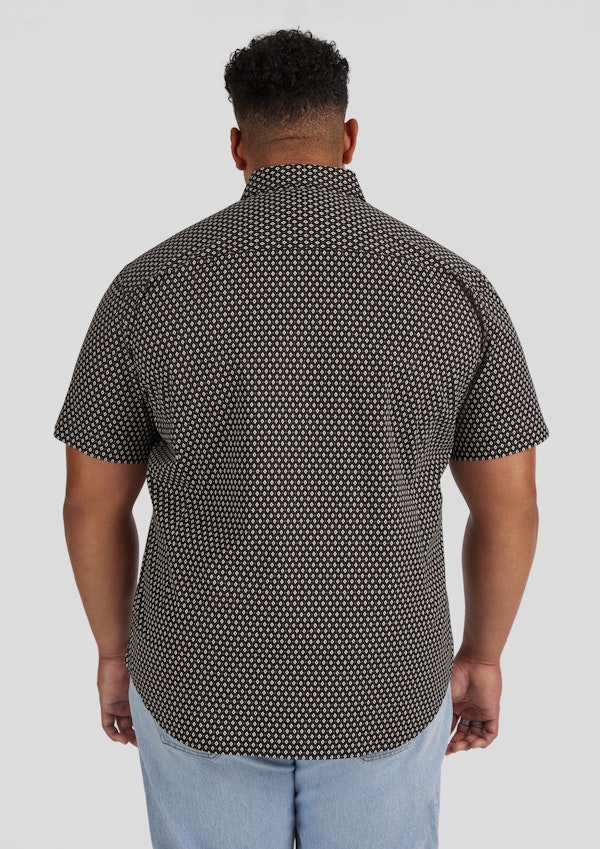 Black Gemstone Stretch Shirt