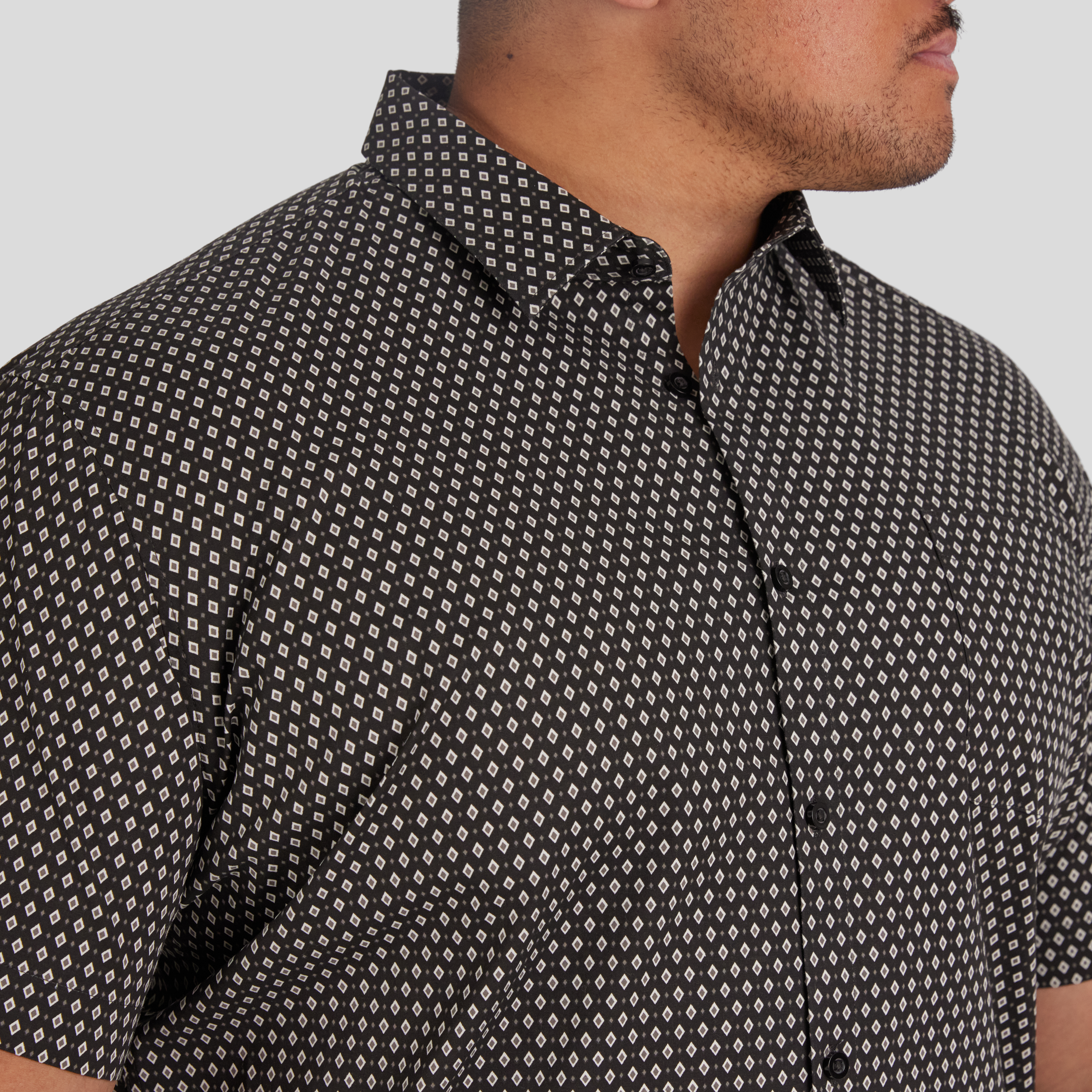 Black Gemstone Stretch Shirt