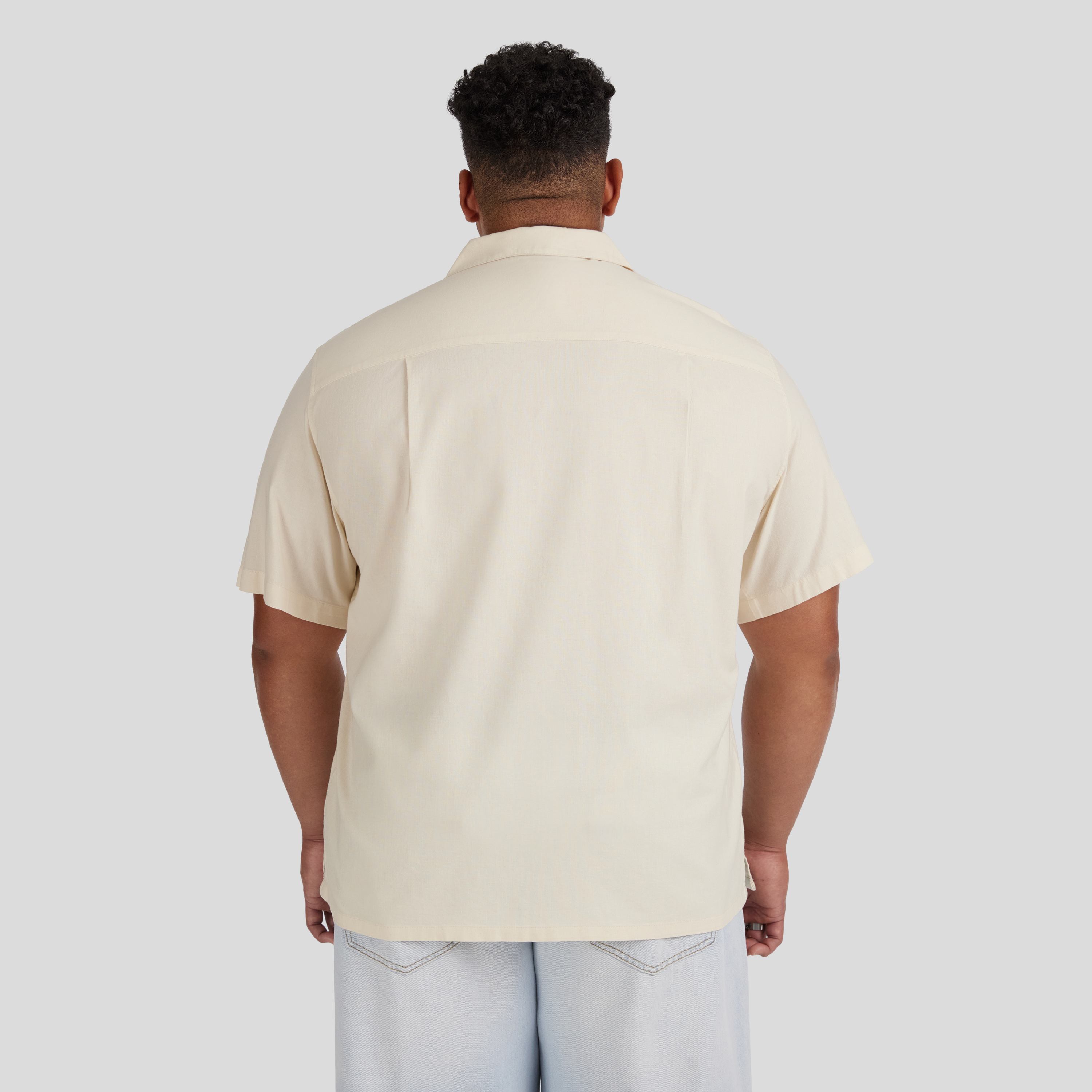 Ecru Embroidered Boxy Fit Shirt