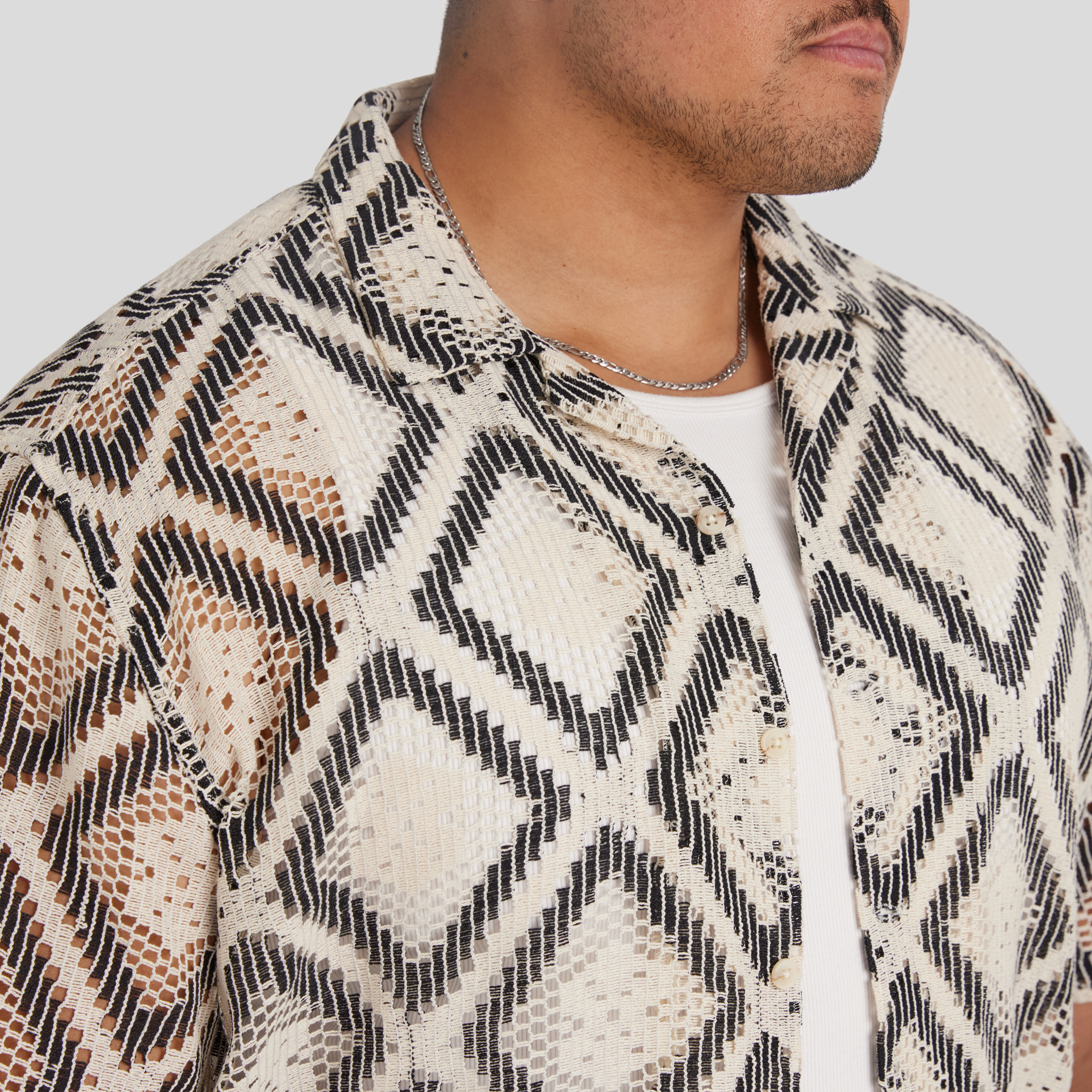 Ecru Ios Crochet Relaxed Shirt