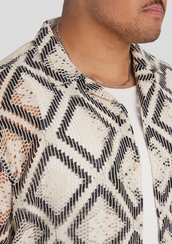 Ecru Ios Crochet Relaxed Shirt