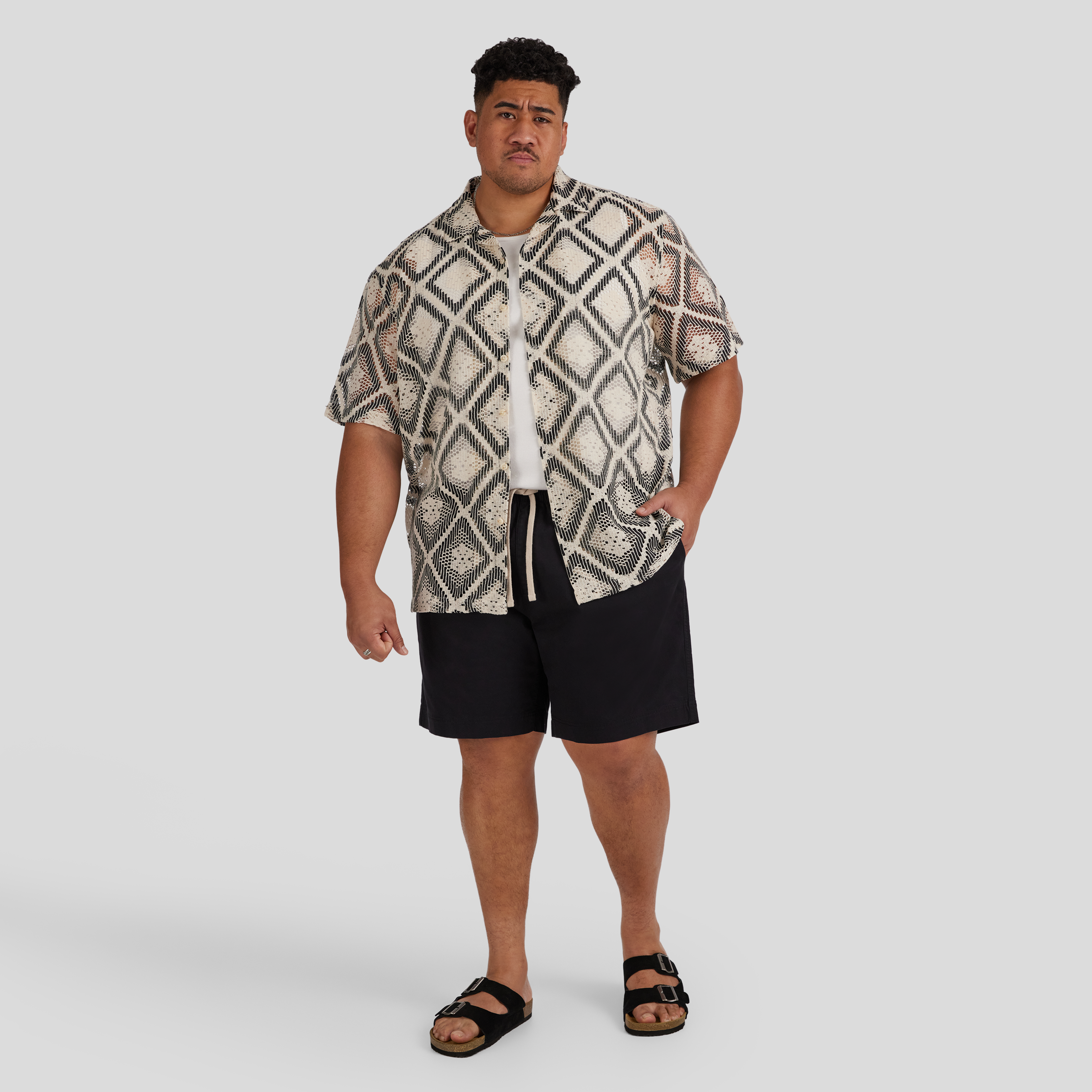 Ecru Ios Crochet Relaxed Shirt