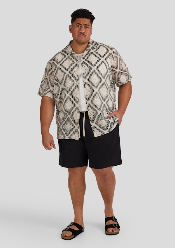 Ecru Ios Crochet Relaxed Shirt