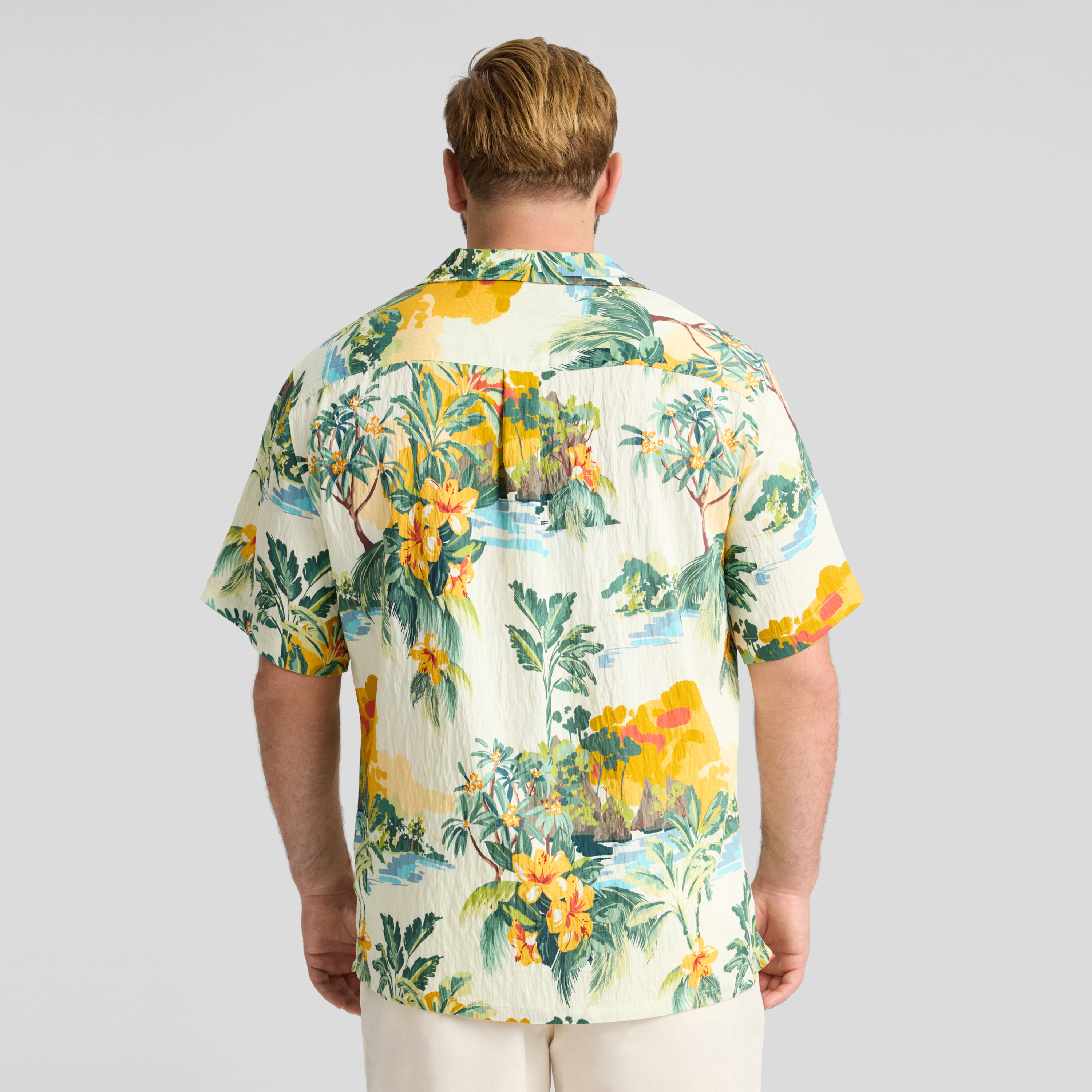 Ecru Paradise Palm Relaxed Shirt