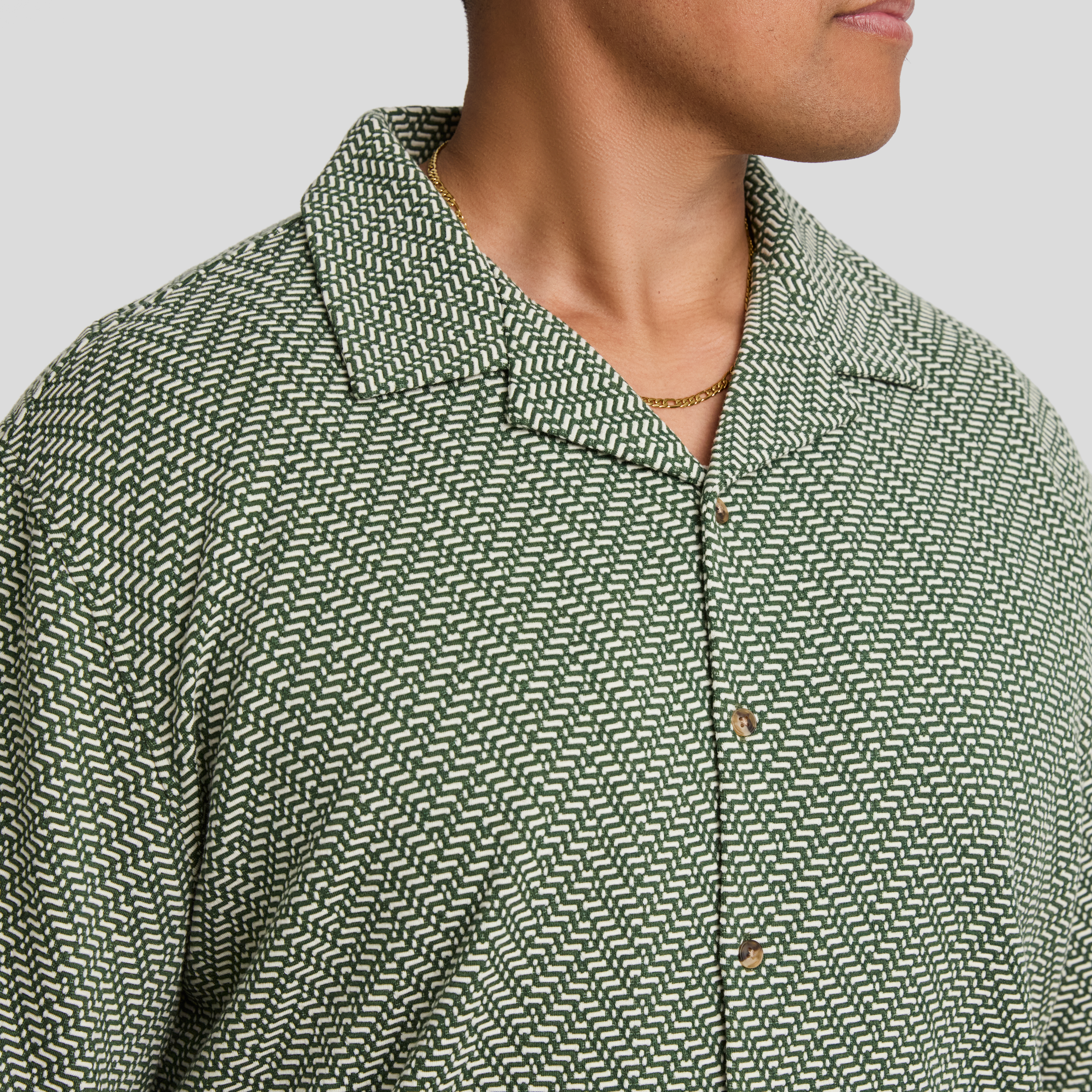 Green Ziggy Jacquard Relaxed Shirt