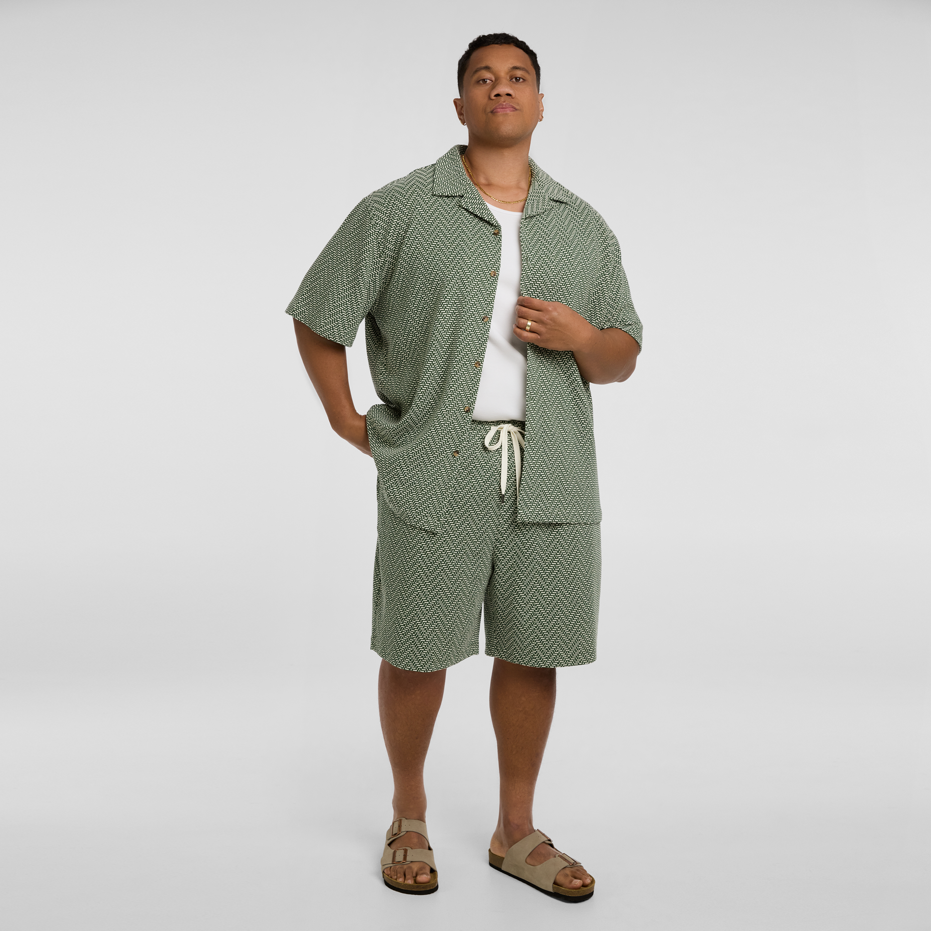 Green Ziggy Jacquard Relaxed Shirt