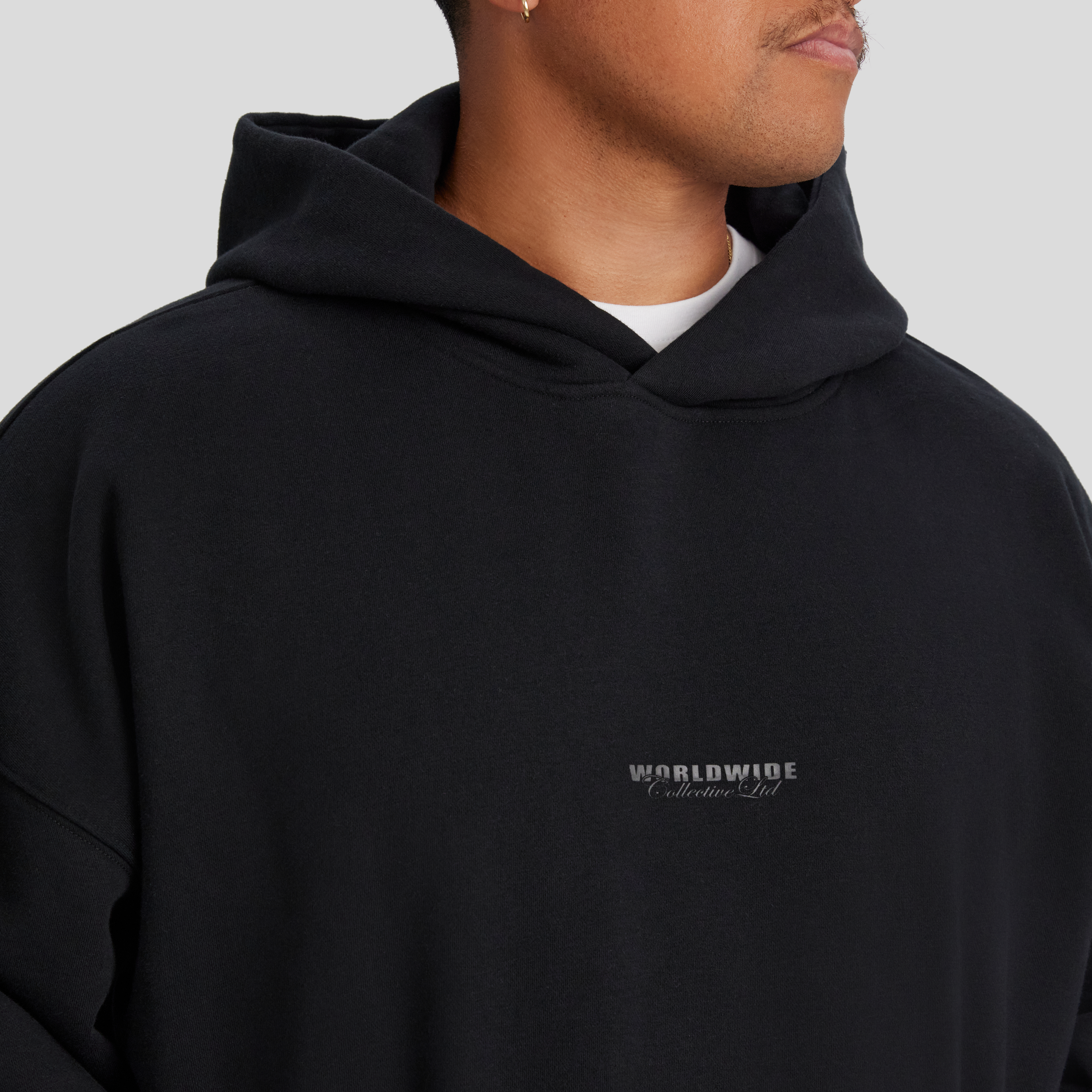 Black Relaxed Fit Worldwide Hoodie