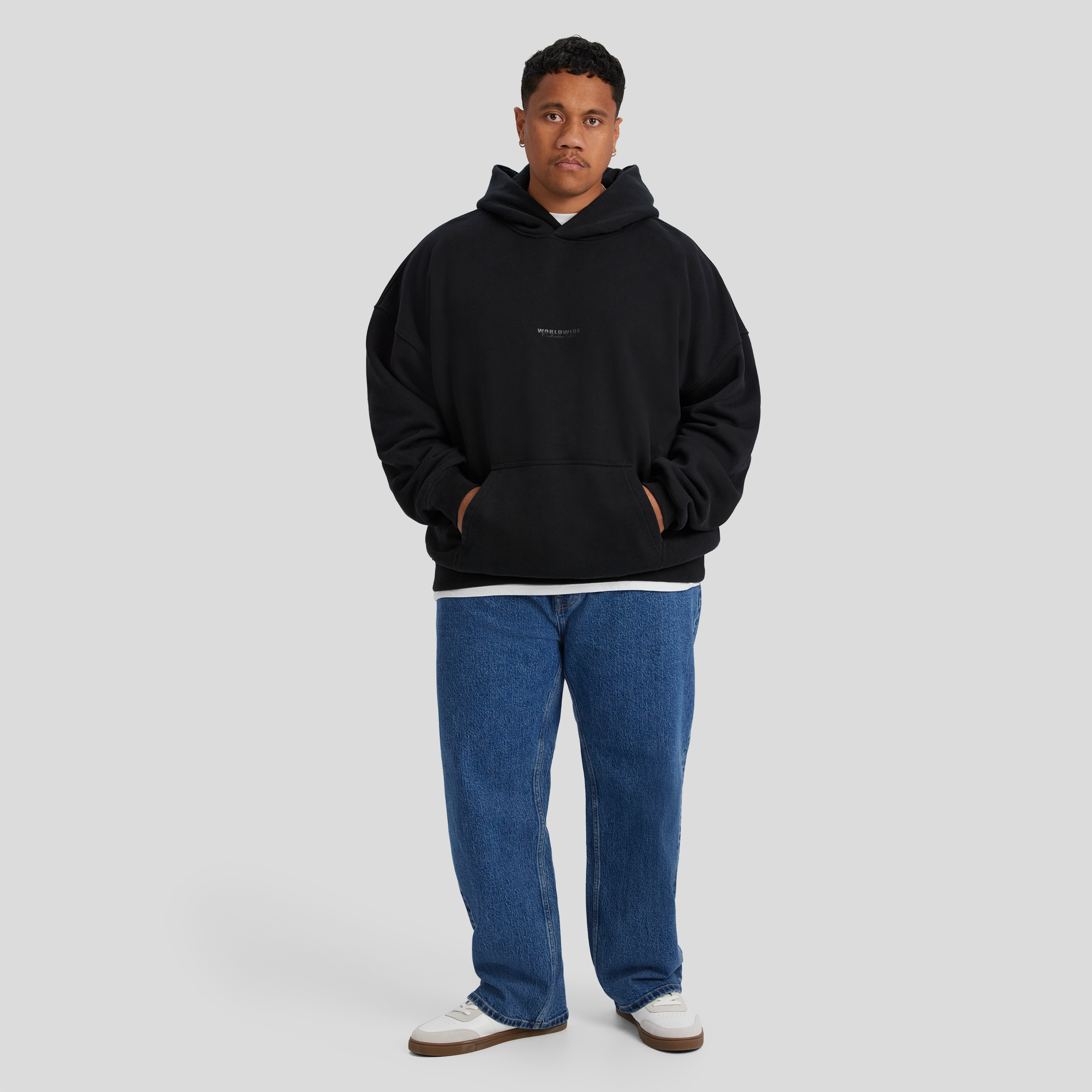 Black Relaxed Fit Worldwide Hoodie