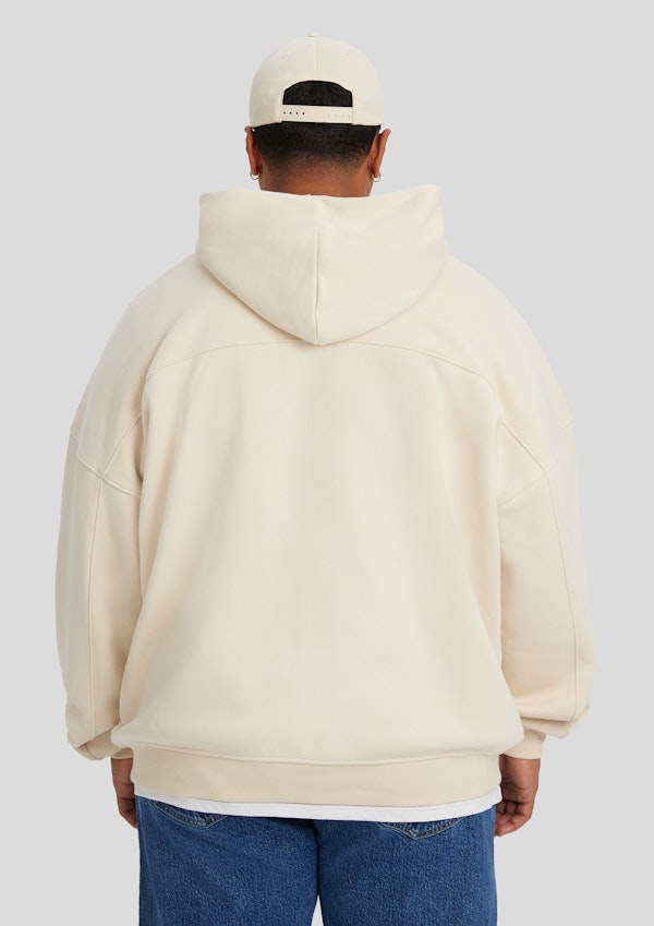 Cream Relaxed Fit Worldwide Hoodie