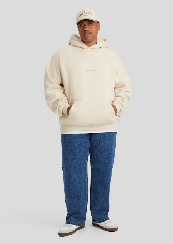 Cream Relaxed Fit Worldwide Hoodie