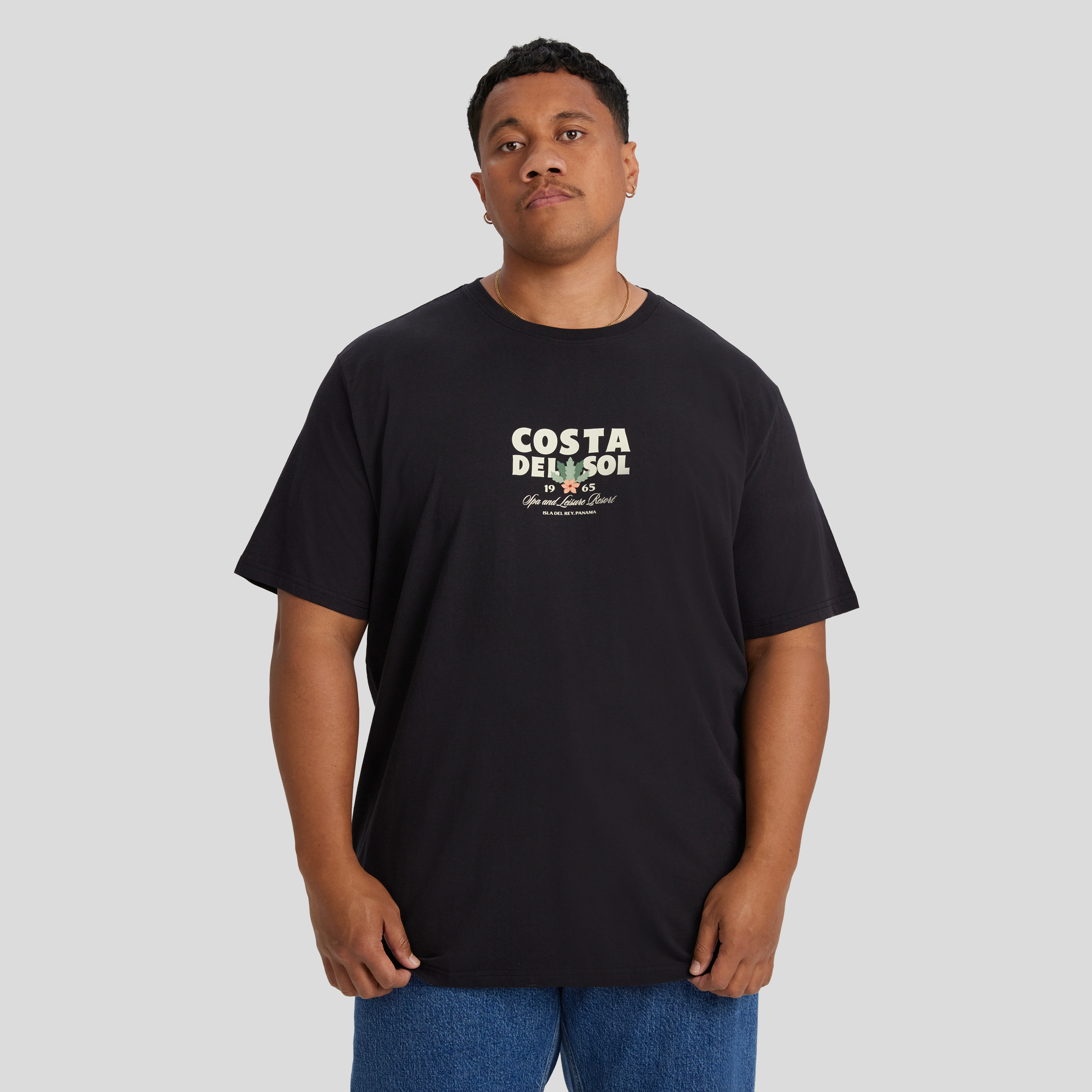 Black Resort Style Longline Tee