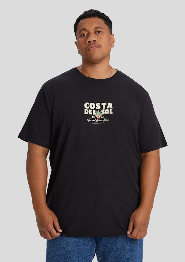 Black Resort Style Longline Tee