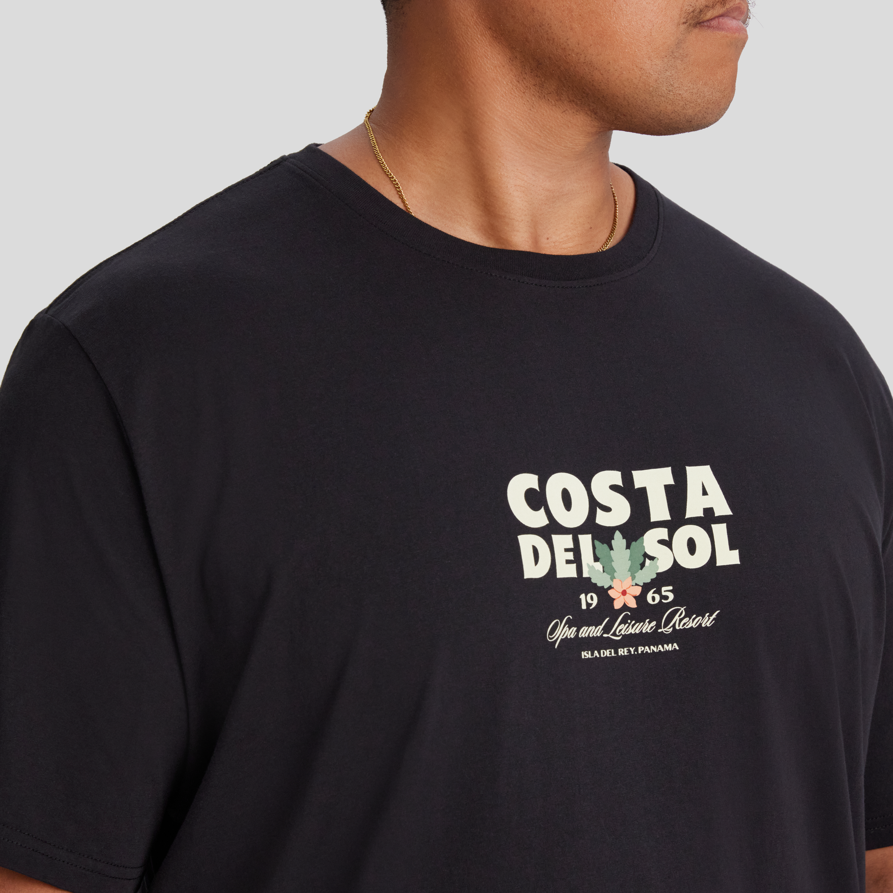 Black Resort Style Longline Tee