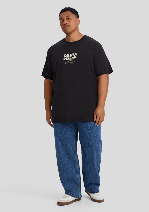 Black Resort Style Longline Tee