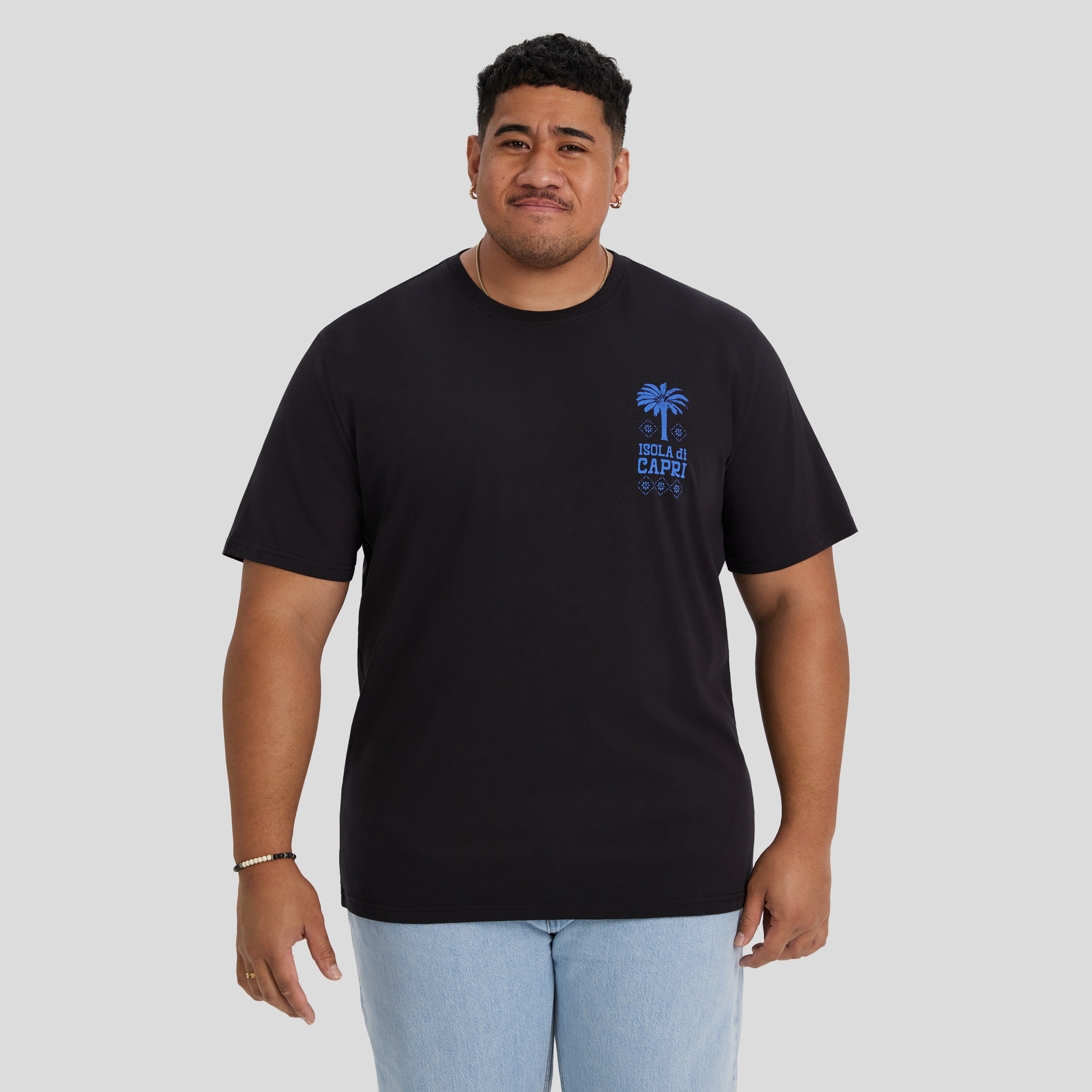 Black La Palma Crew Neck Tee