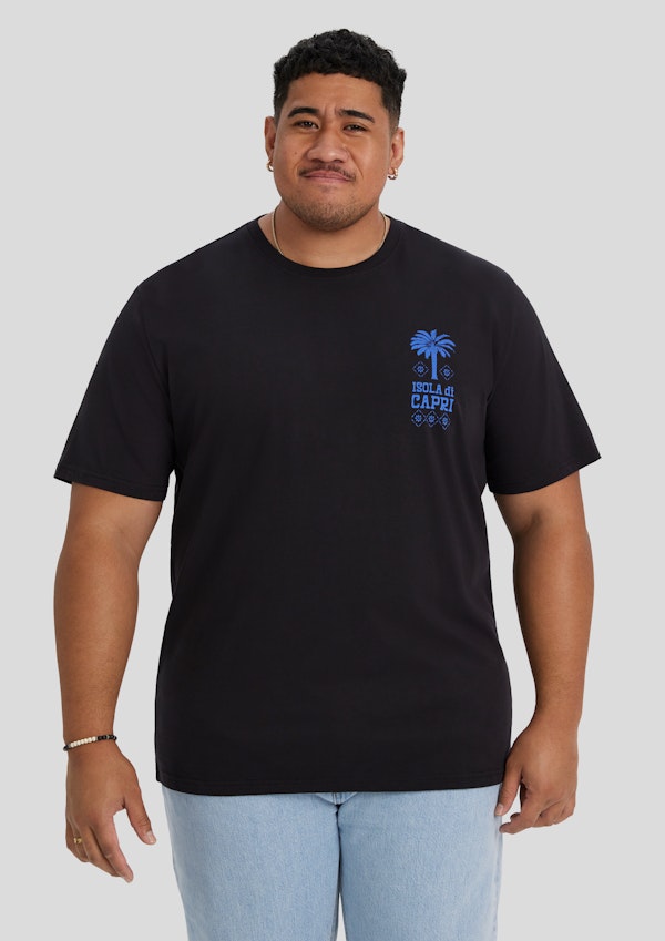 Black La Palma Crew Neck Tee