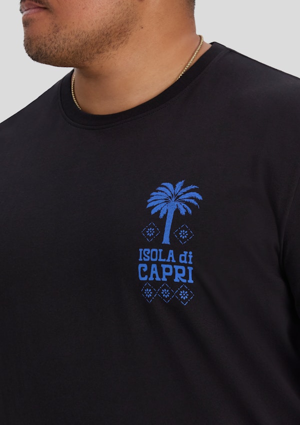 Black La Palma Crew Neck Tee
