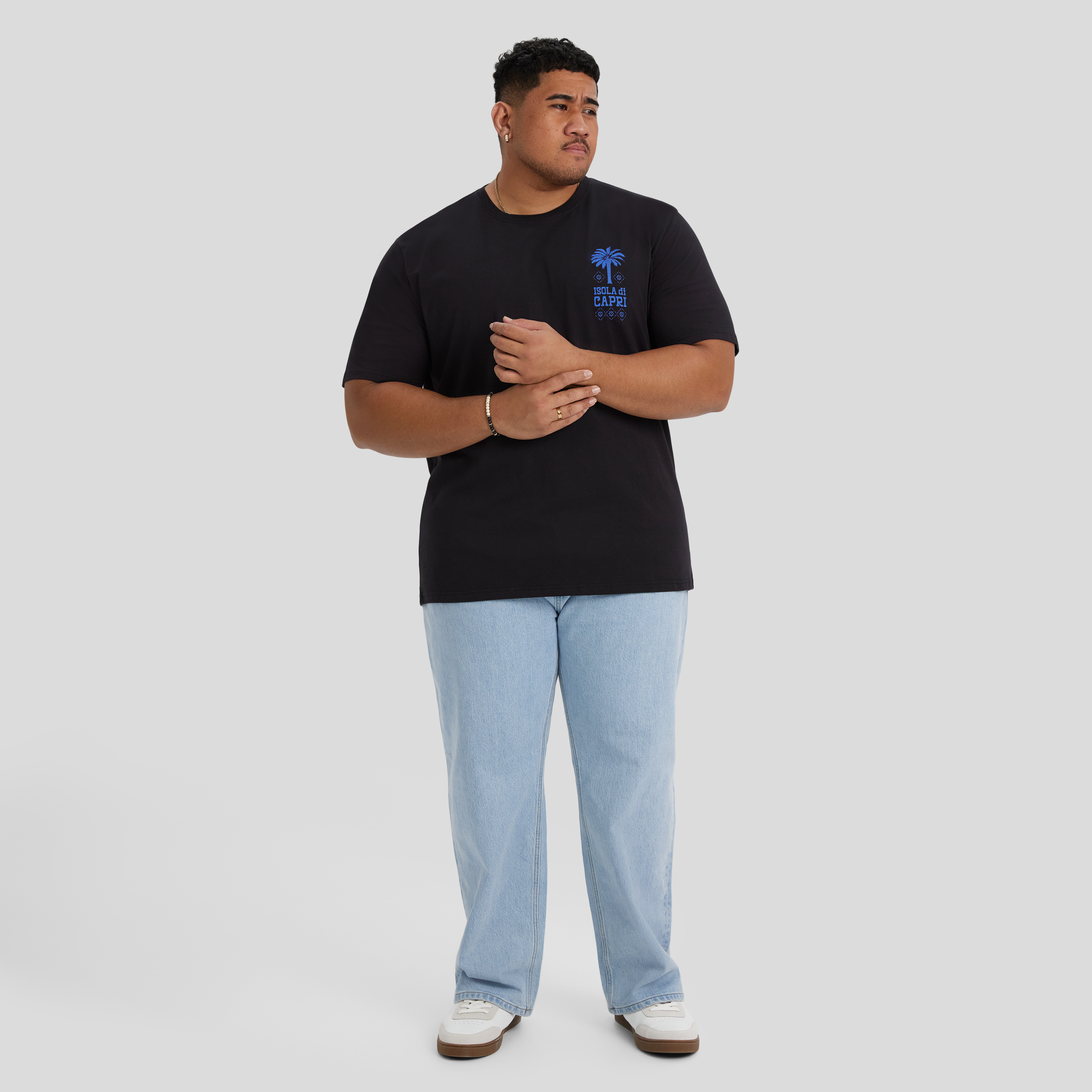 Black La Palma Crew Neck Tee