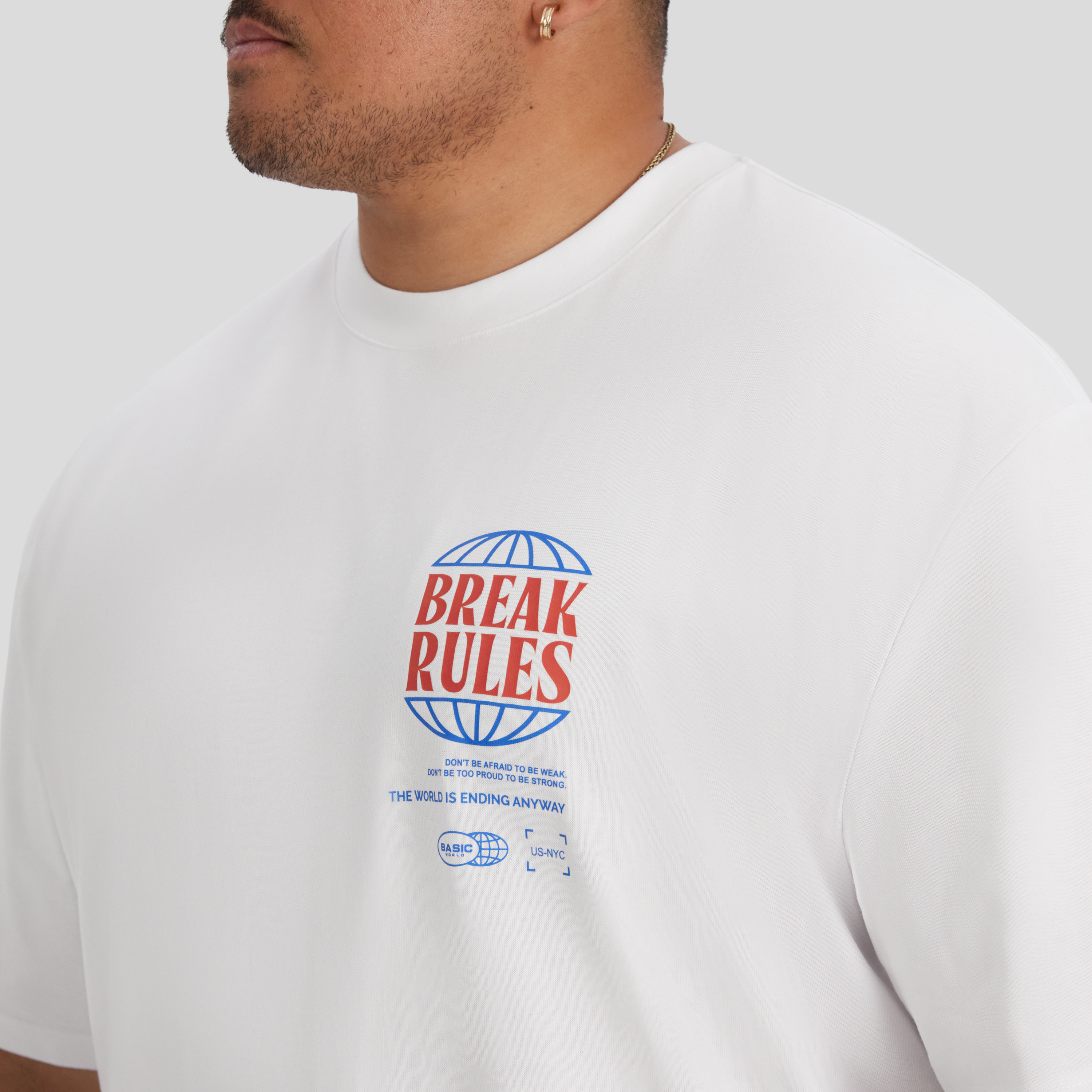 White Break Rules Relaxed Fit Tee