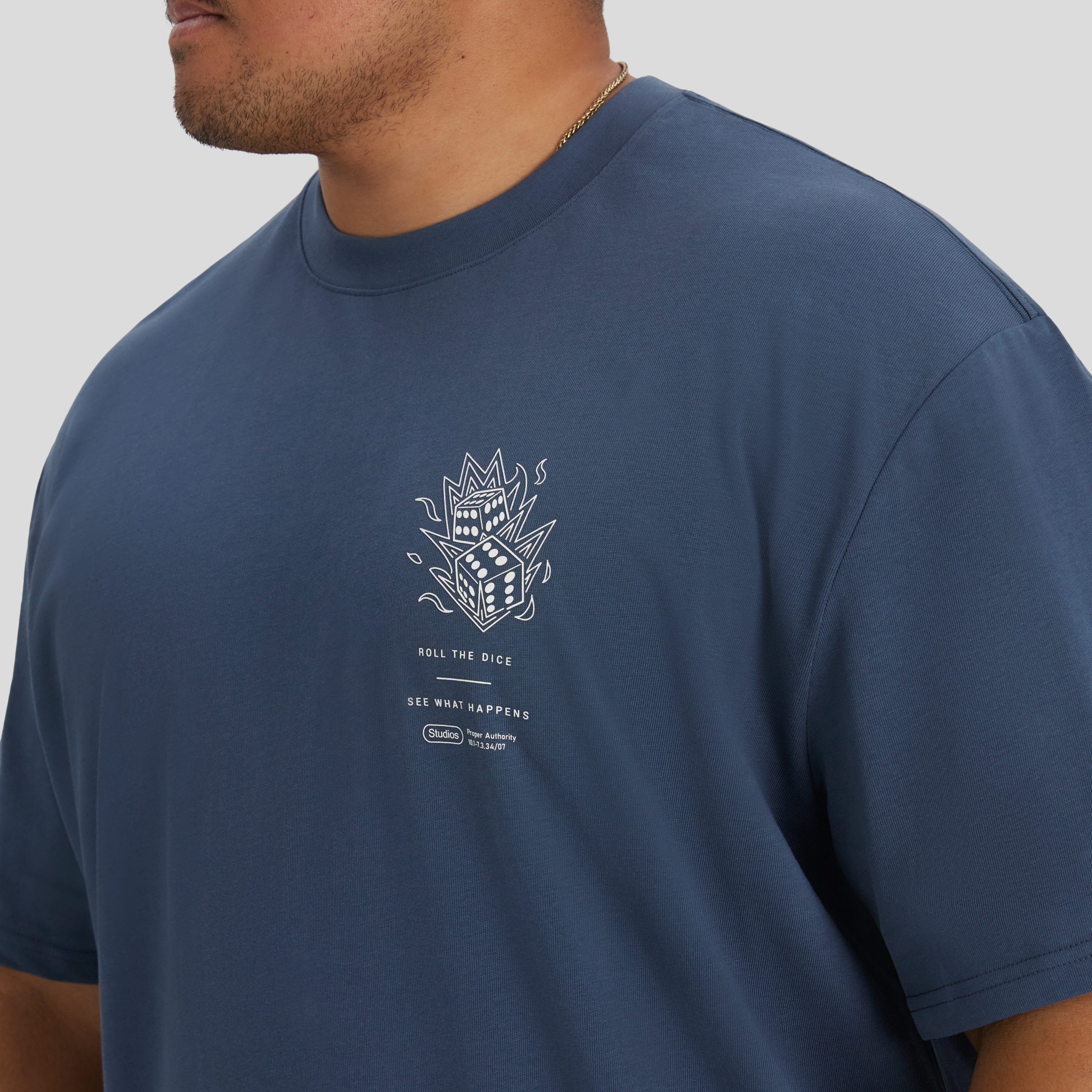 Steel Blue Rolled Dice Relaxed Fit Tee