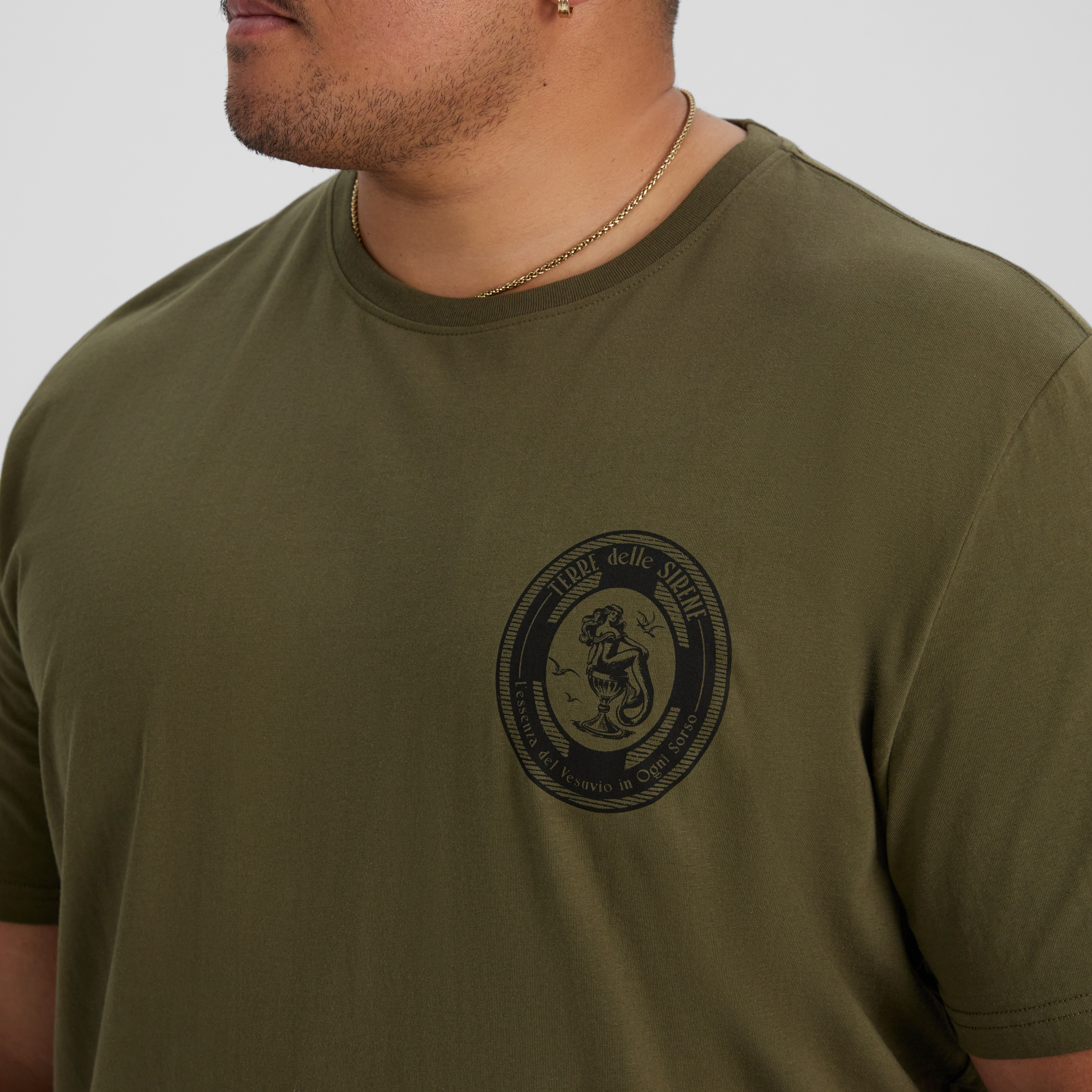 Dark Olive Sirene Crew Neck Tee
