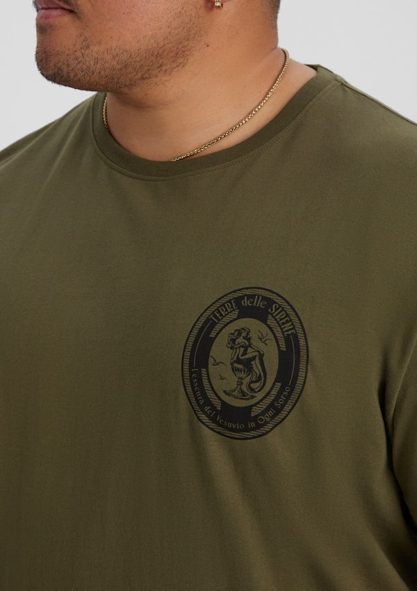 Dark Olive Sirene Crew Neck Tee