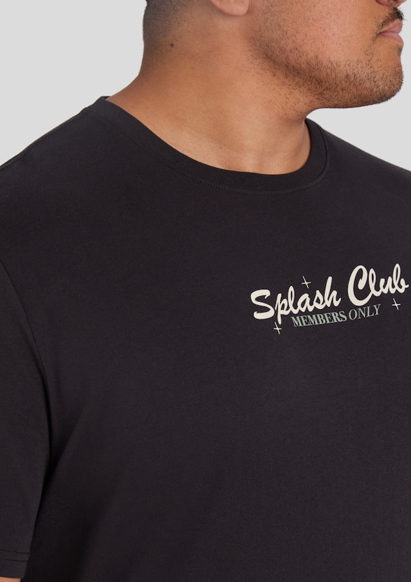 Black Splash Club Longline Tee